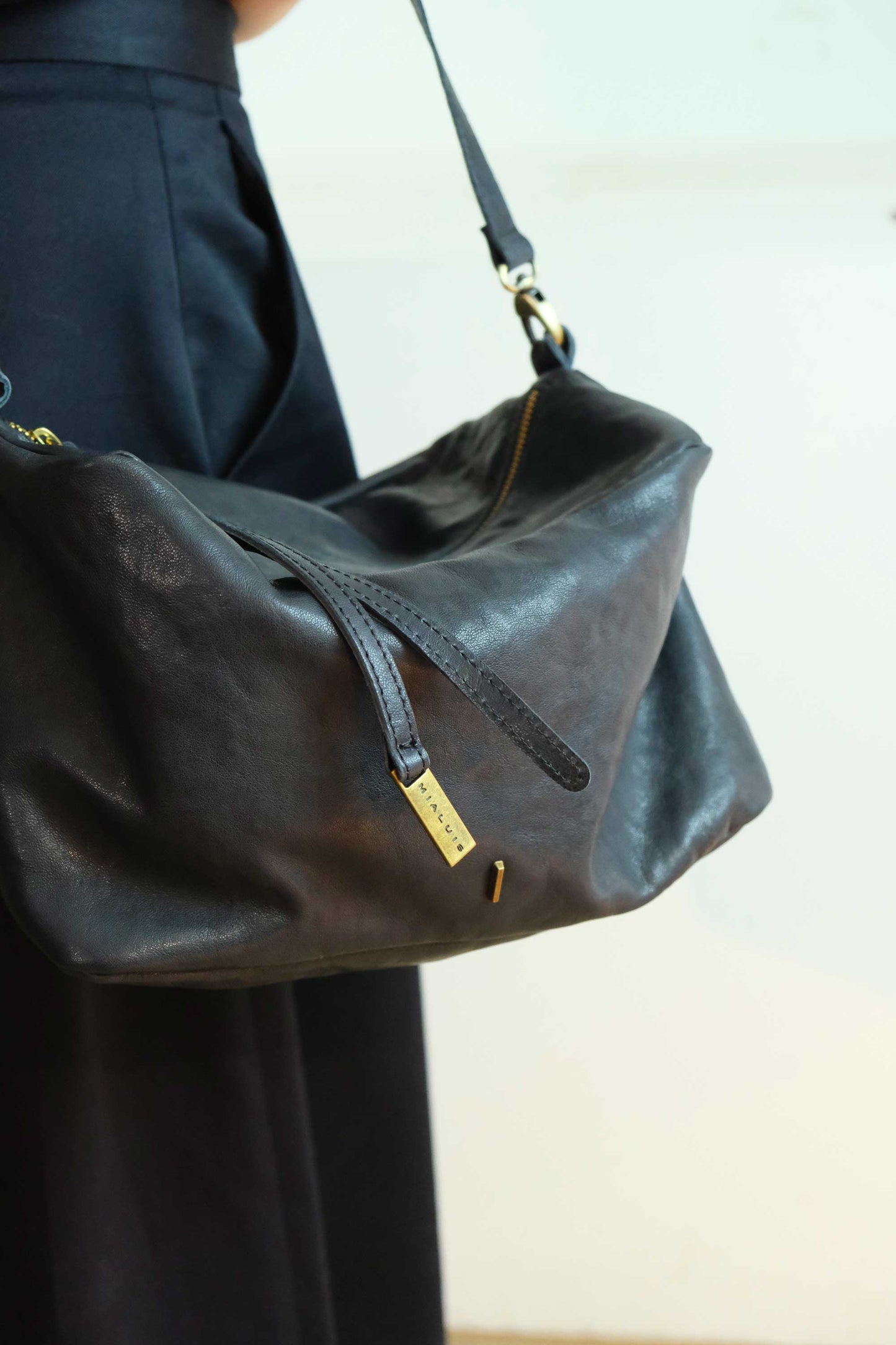 Bobo Torchon top handle bag in vegetable nappa leather