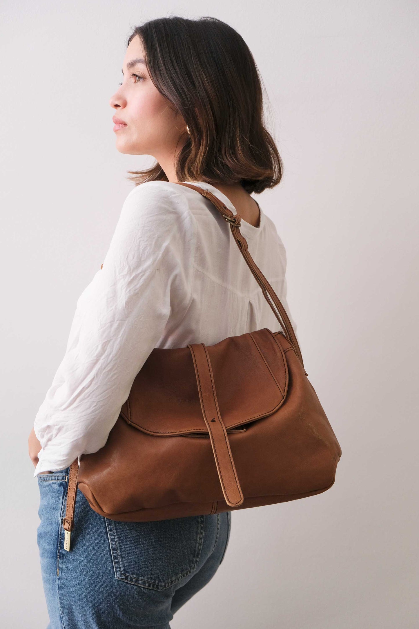 PRE ORDER discount 15%-Do saddle bag in cognac soft nappa - use code PREORDER15 - ESTIMATED DELIVERY SEPTEMBER 15- Made in Italy -