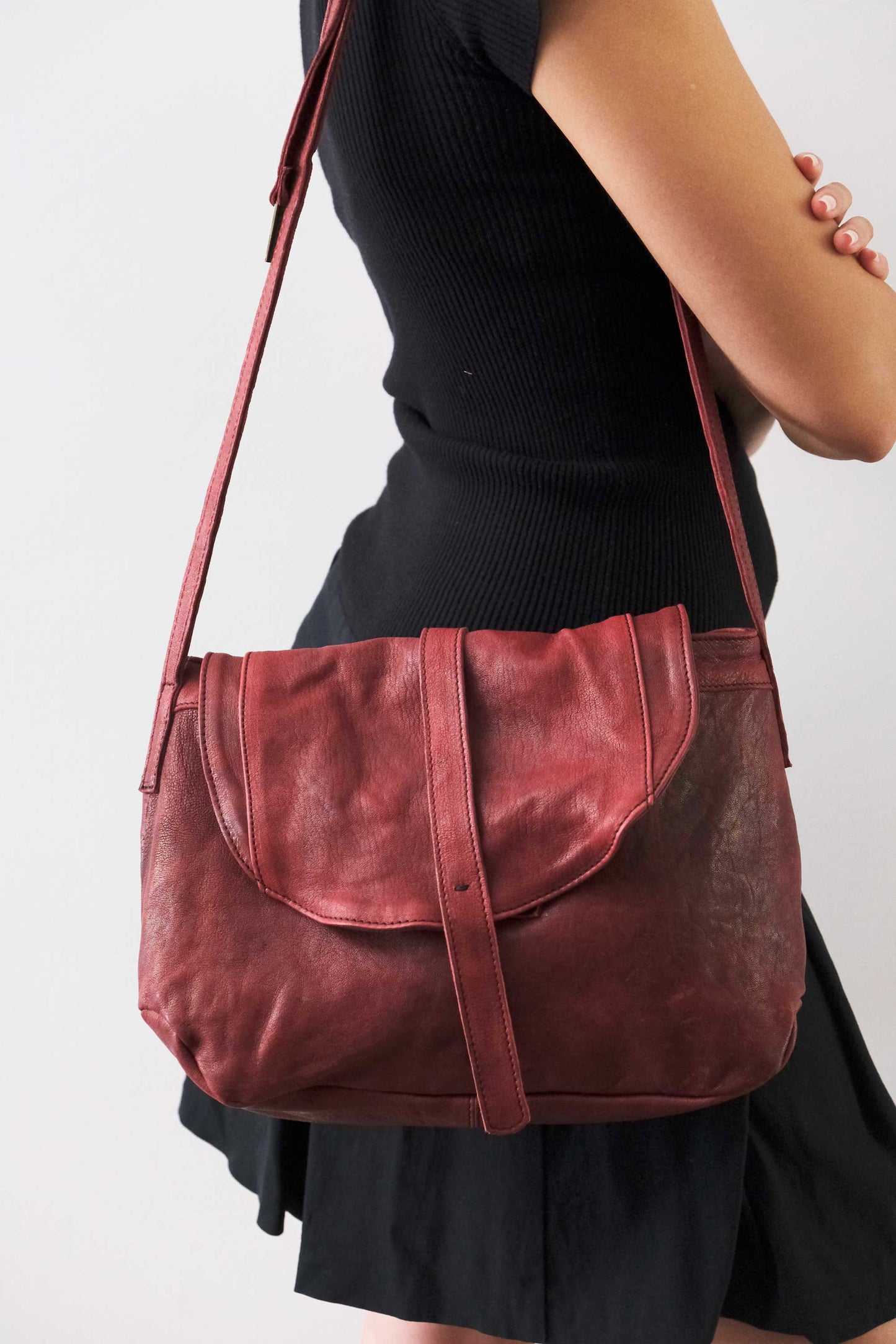 PRE ORDER discount 15%-Do saddle bag in habanero soft nappa washed - use code PREORDER15 - ESTIMATED DELIVERY SEPTEMBER 15- Made in Italy -