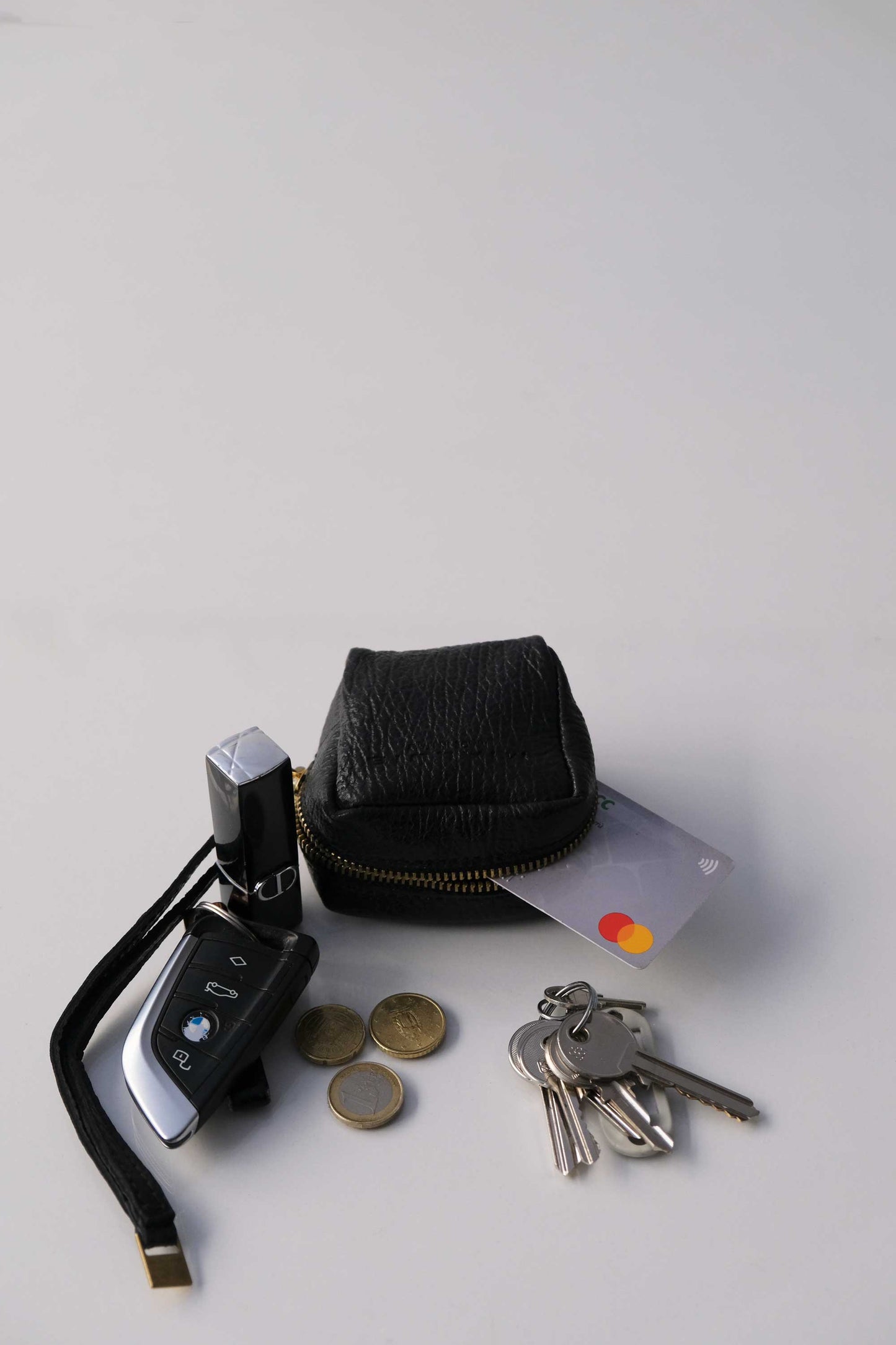 Dream box mini pochette in morbida pelle stampa shark nero - Made in Italy -