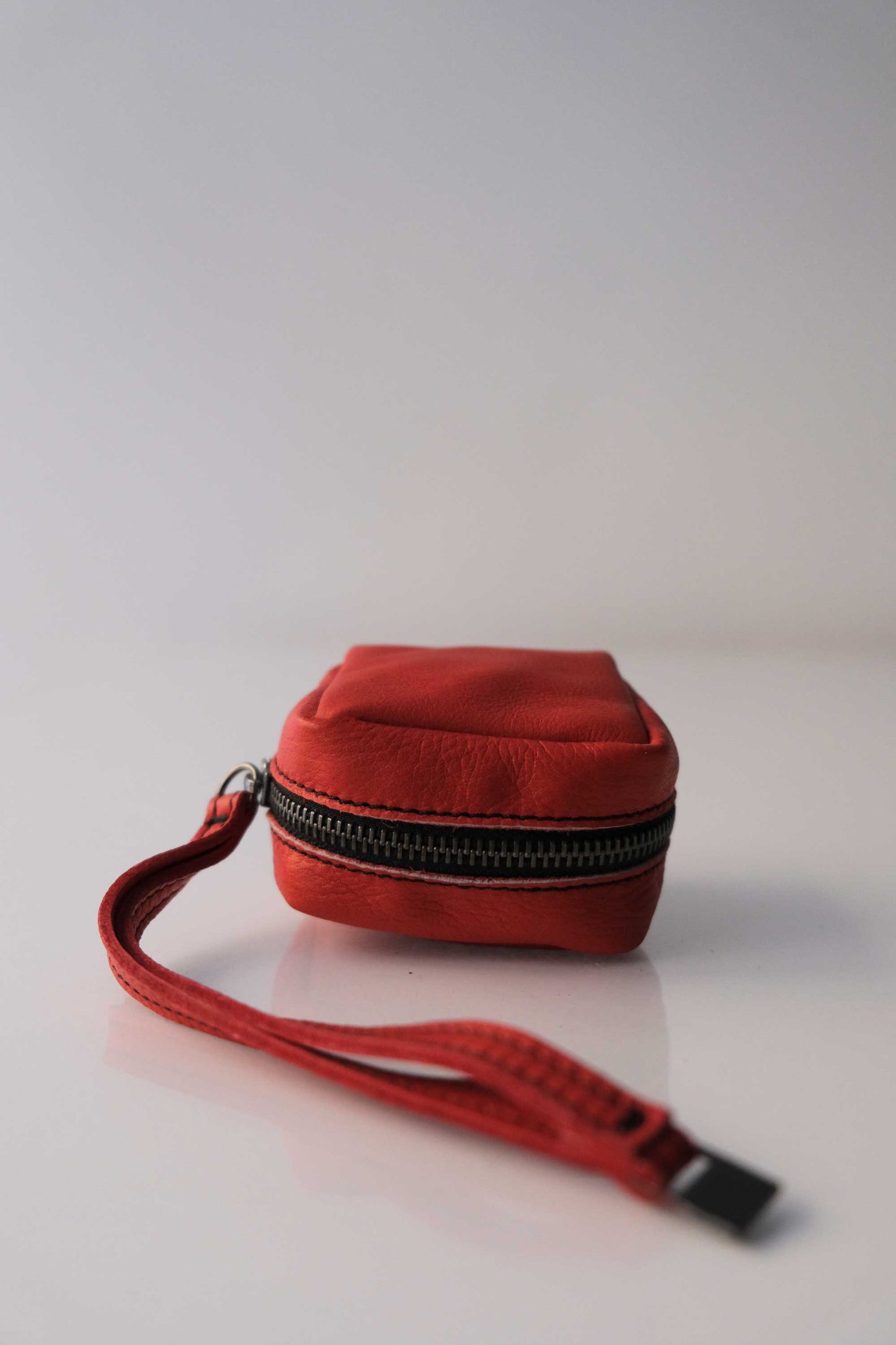 Dream box mini pochette in red soft leather