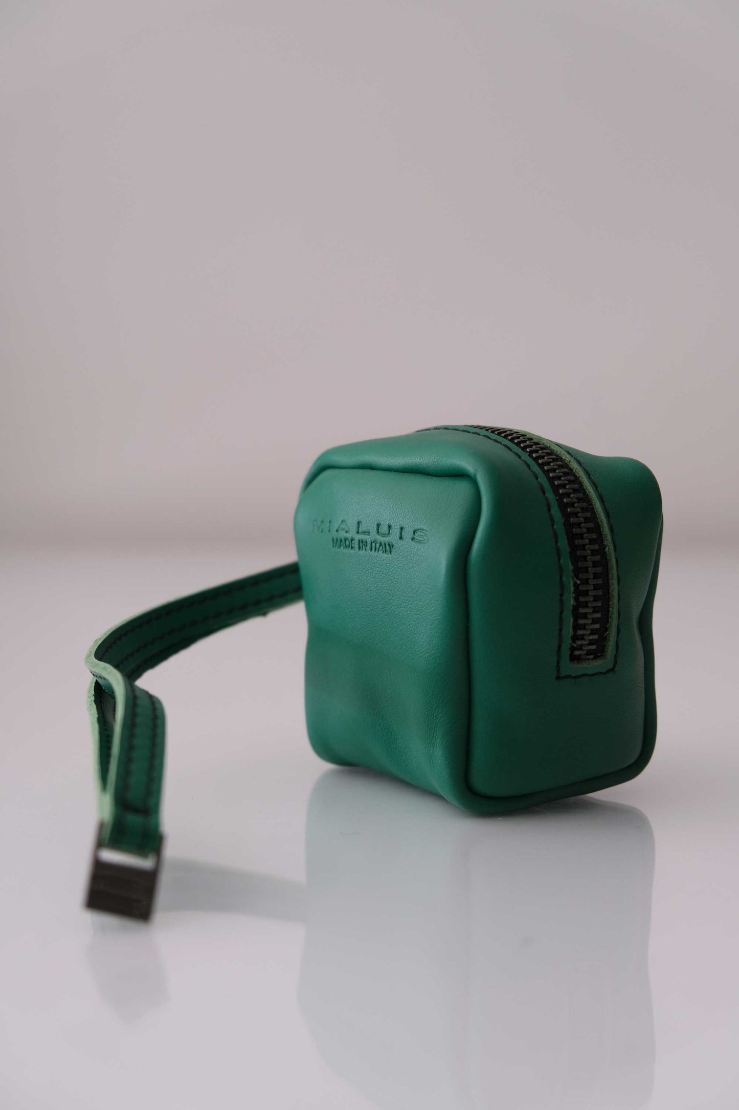 Dream box mini pochette in morbida pelle smeraldo - Made in Italy -