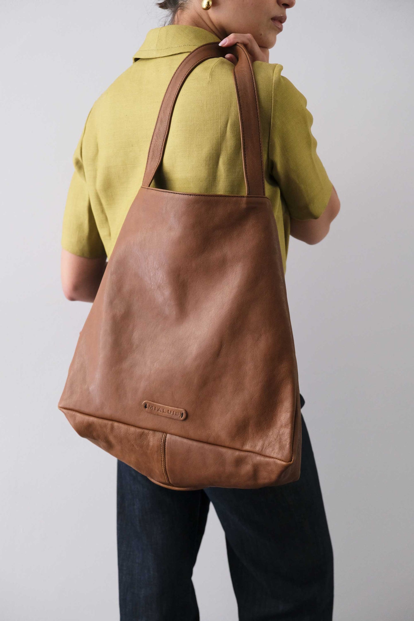 Ferdi tote bag in cognac nappa leather - Made in Italy -
