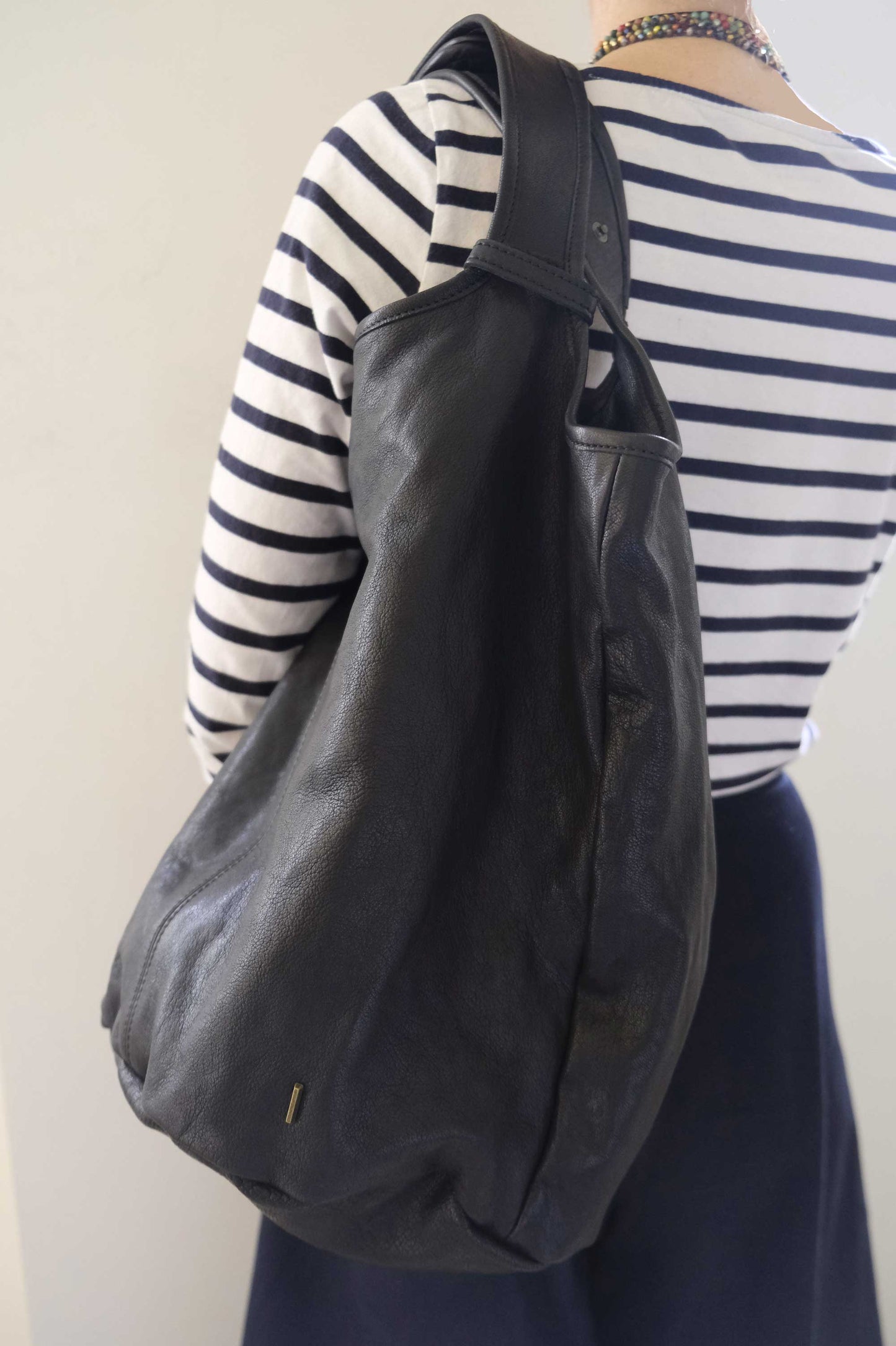 Lena tote bag in black nappa leather
