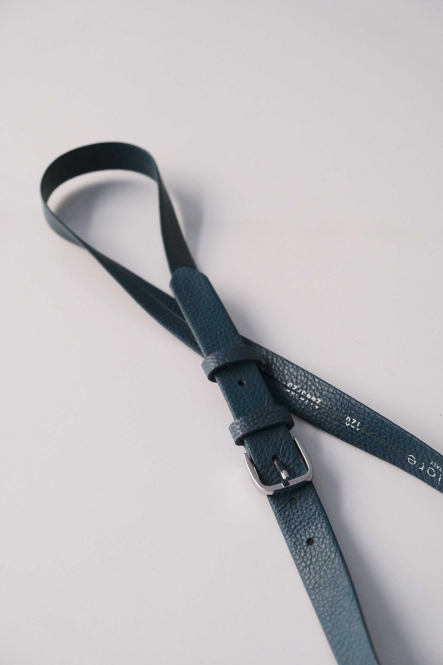 Belt Linea natural grain calf teal- Made in Italy -