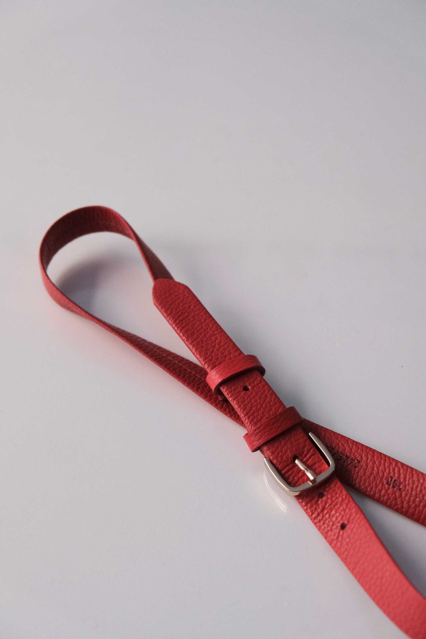 Belt Linea natural grain calf red- Made in Italy -