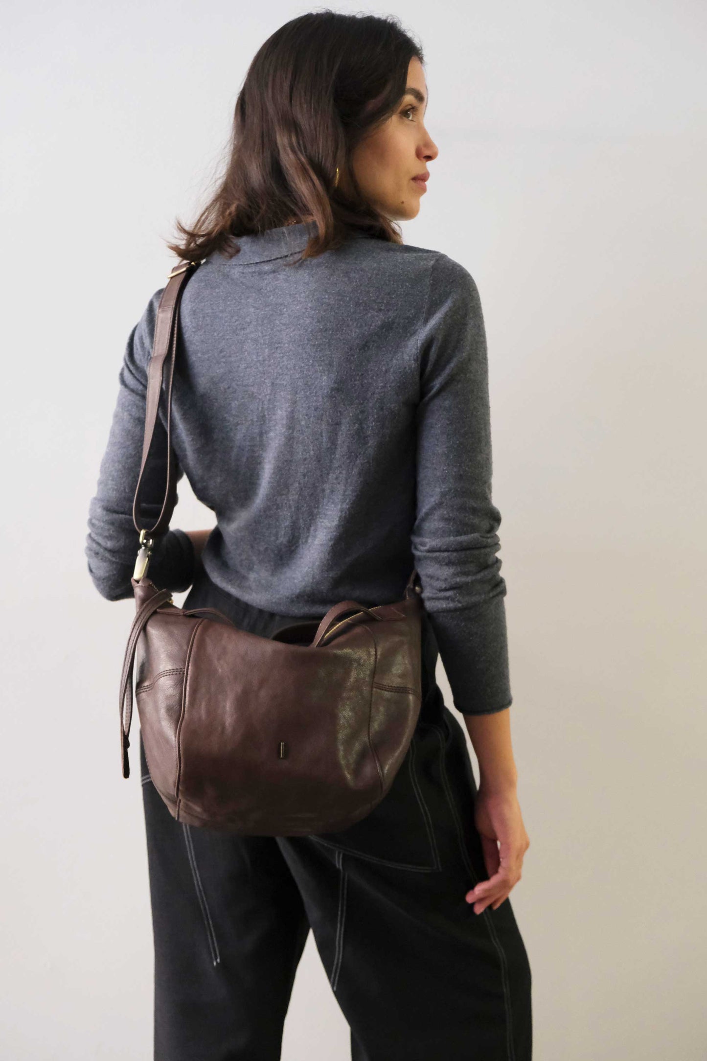 Marty bag in brown soft nappa - Made in Italy -