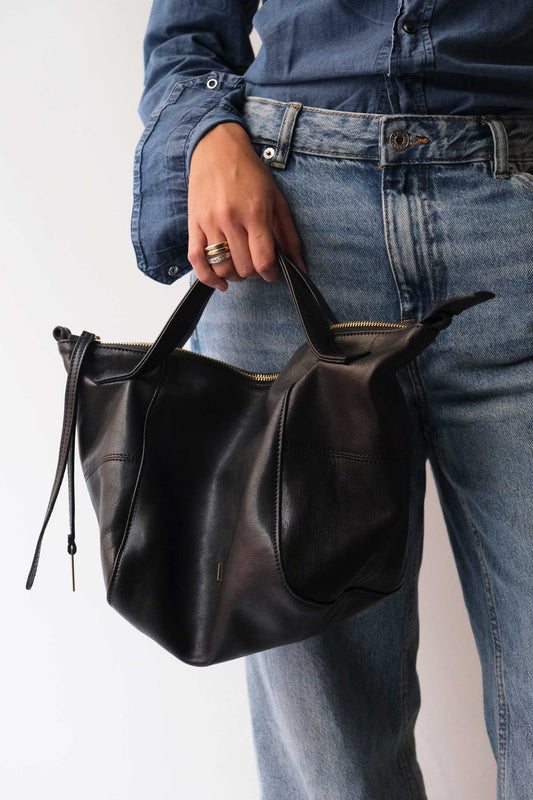 Marty borsa in morbida nappa nera - Made in Italy -