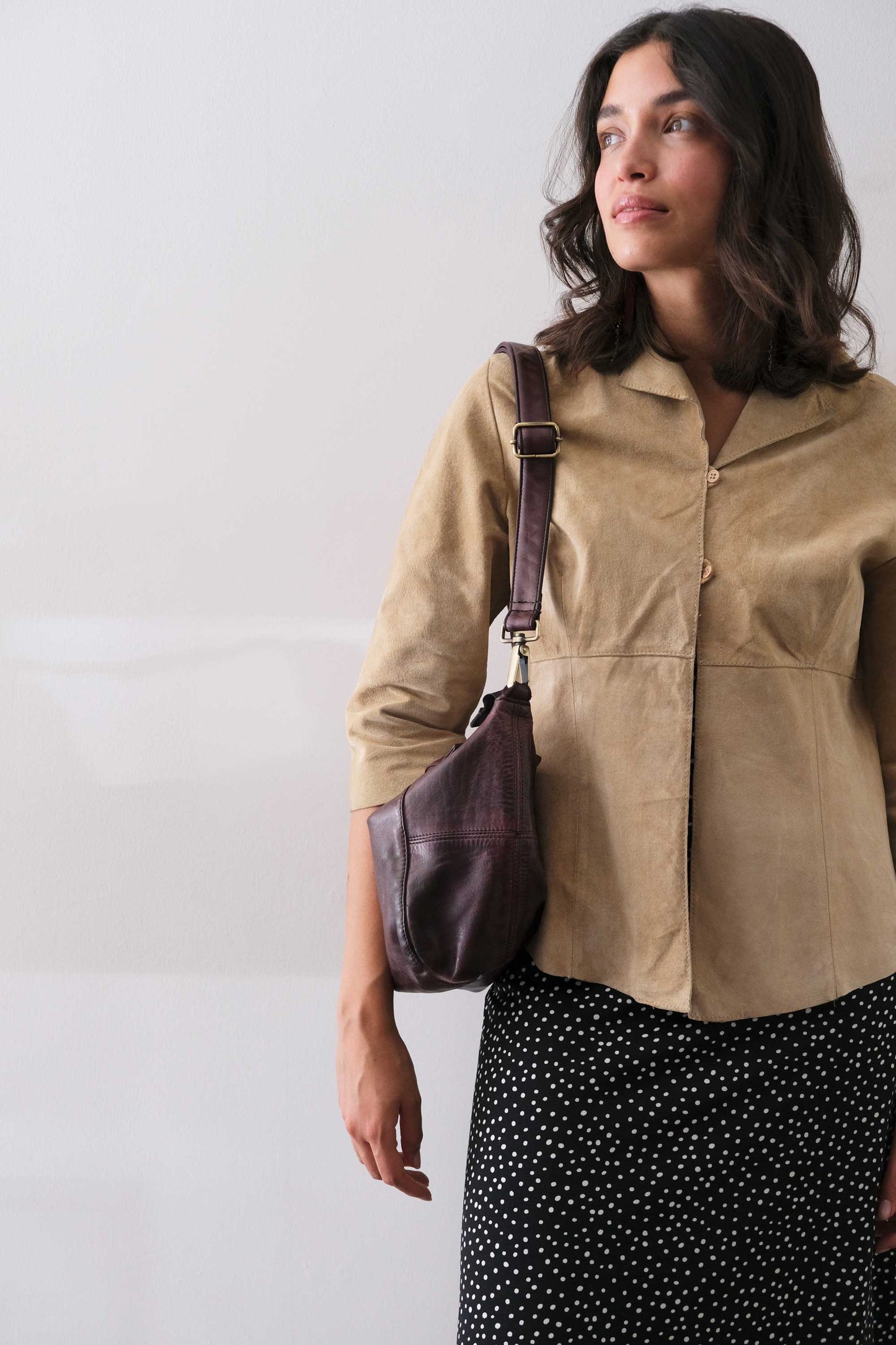 PRE ORDER discount 15%-Marty bag in plum turner calf soft leather - use code PREORDER15 - ESTIMATED DELIVERY SEPTEMBER 15- Made in Italy -