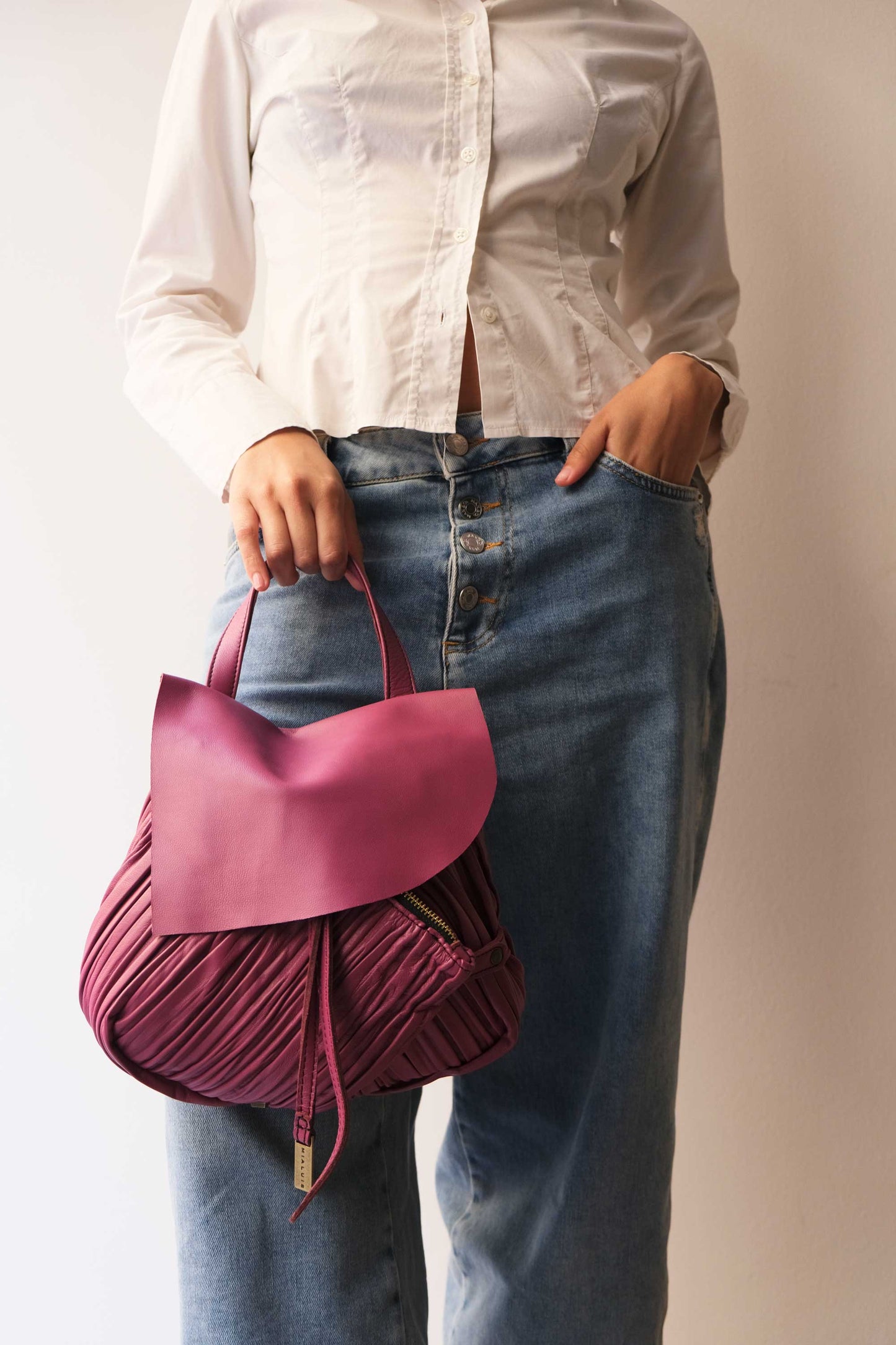 PRE ORDER discount 15%- Minu in pleated barolo colour leather- use code PREORDER15 - ESTIMATED DELIVERY END SEPTEMBER - Made in Italy -