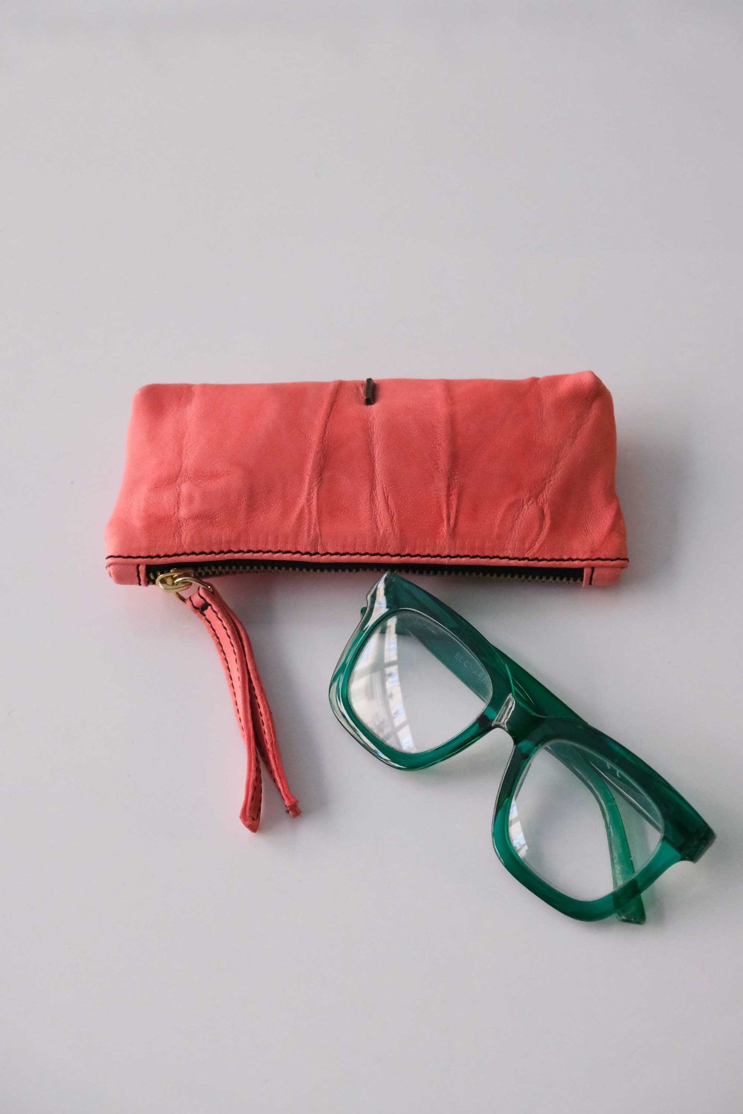 Mix soft coral leather – The Sustainable Pochette - Made in Italy