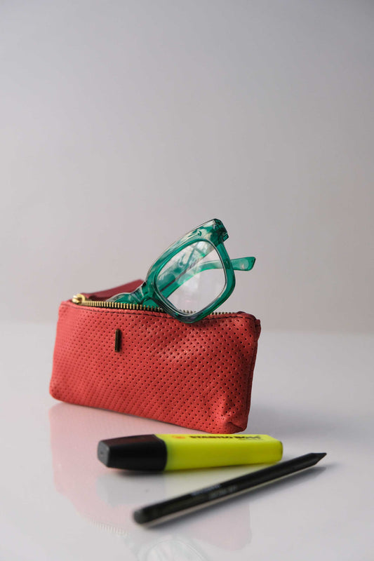 Mix nappa red perforated – The Sustainable Pochette - Made in Italy