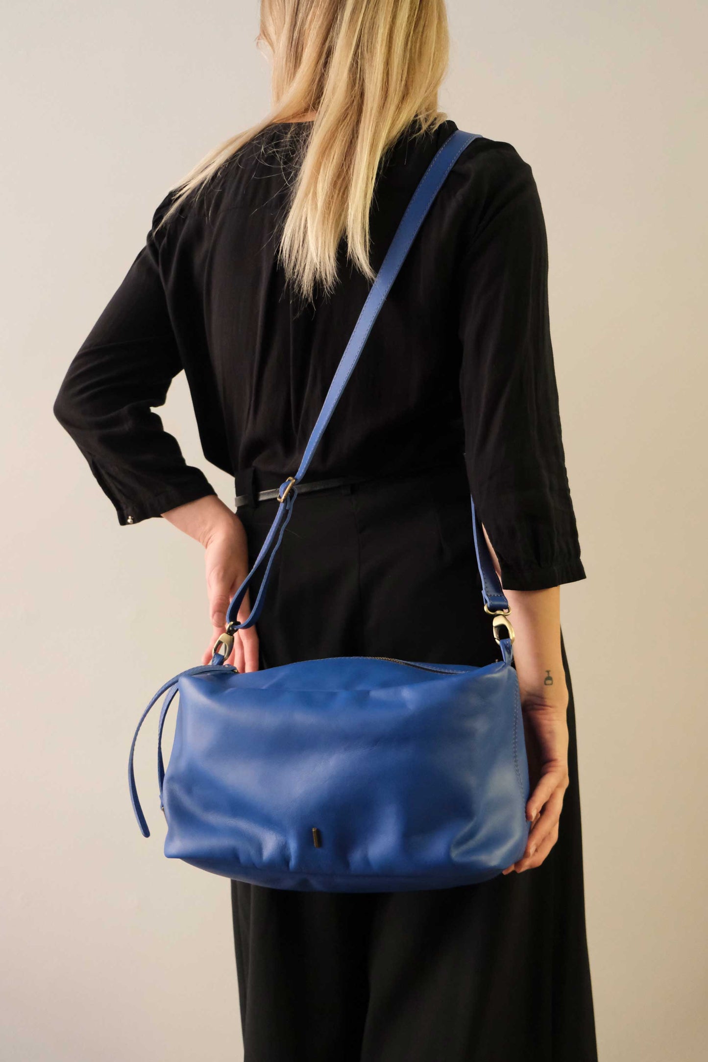 Bobo top handle bag in soft china leather