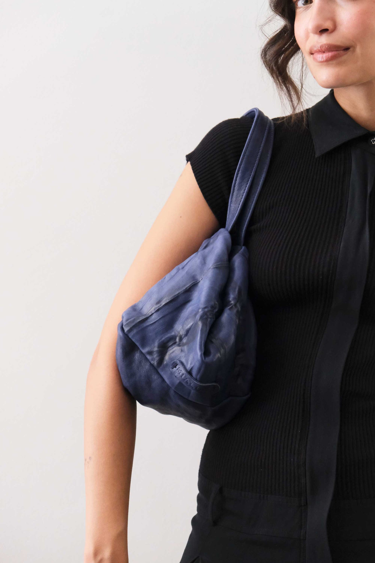 PRE ORDER discount 15%-Bobo top handle bag in cobalto nappa lomè soft leather - use code PREORDER15 - ESTIMATED DELIVERY SEPTEMBER 15- Made in Italy -
