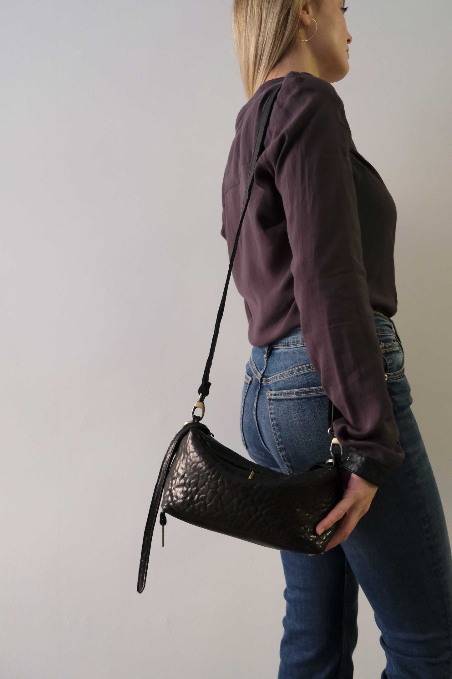 Bobo Mini Torchon top handle bag in mutton vegetable leather