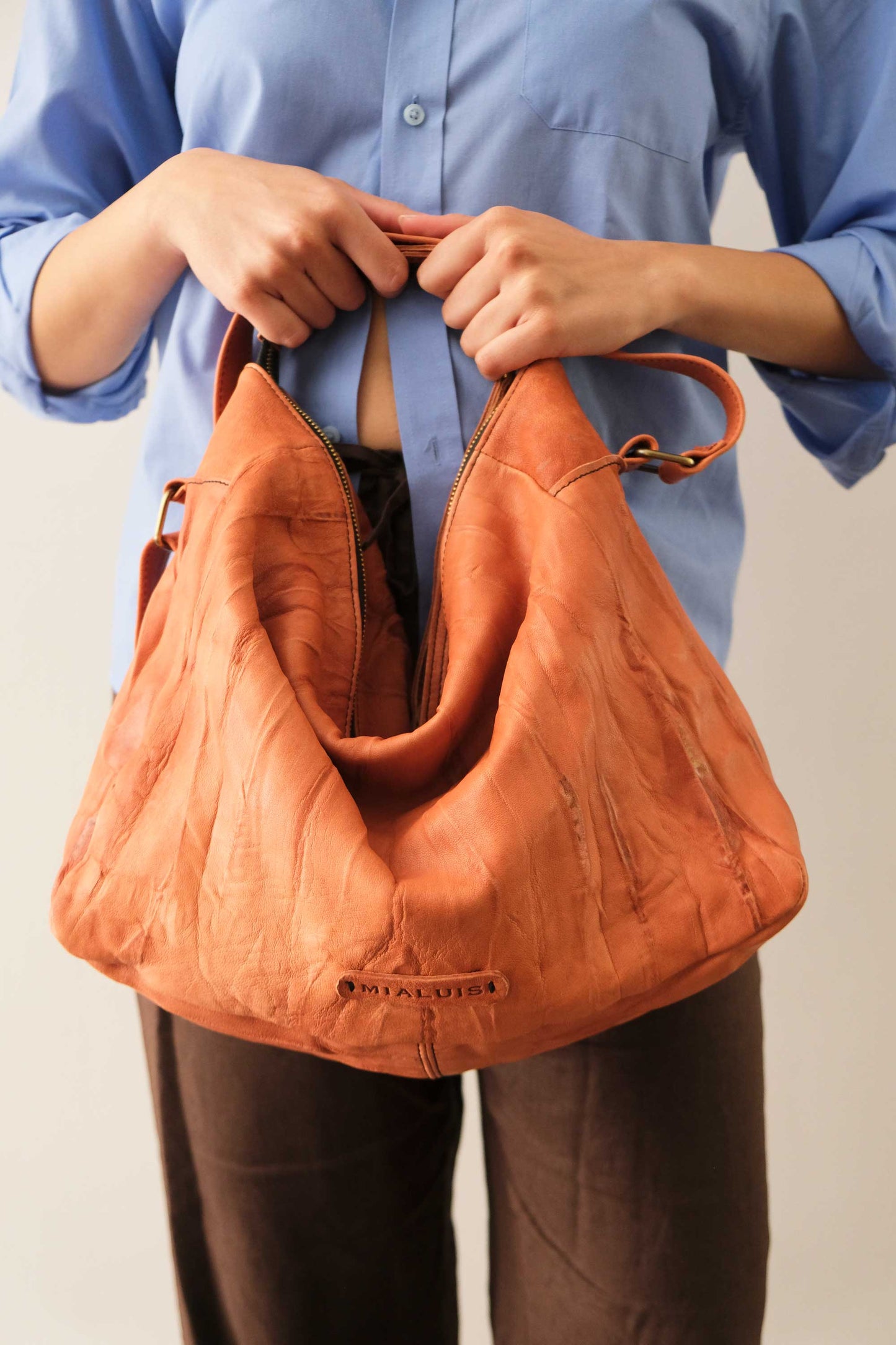 Chicca hobo bag in morbida nappa lomé lips - Made in Italy -