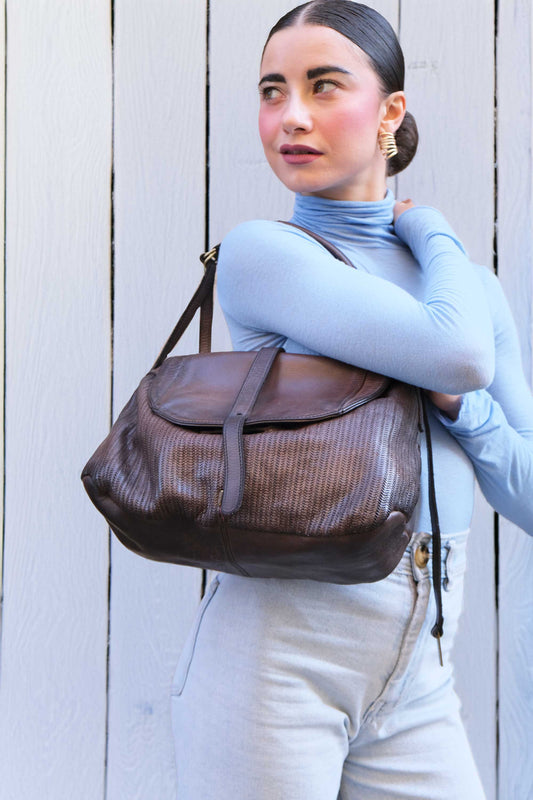 Do saddle bag in caffè turner calf soft leather - Made in Italy -