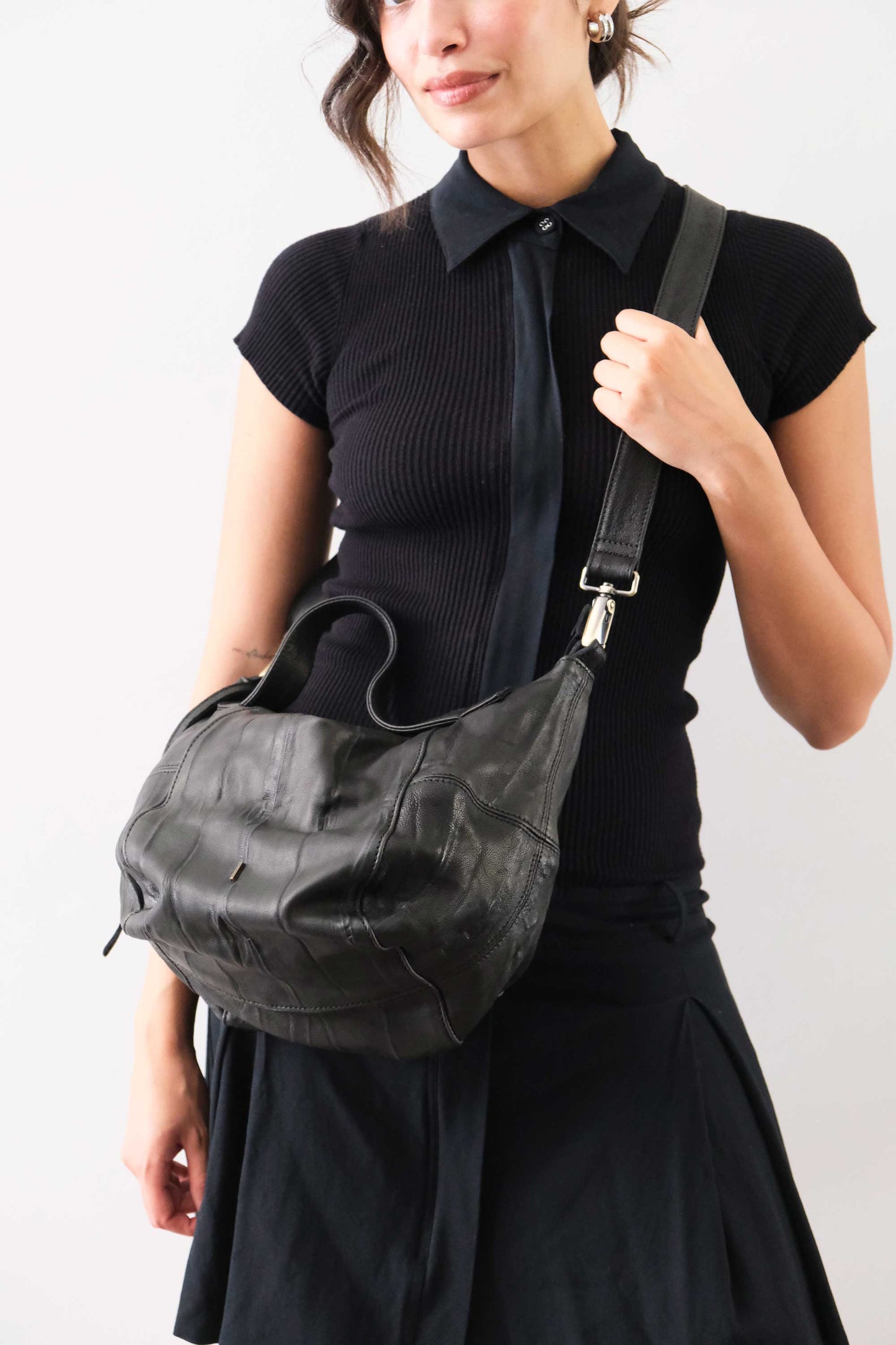 PRE ORDER discount 15%- Marty bag in black soft washed nappa lomè - use code PREORDER15 - ESTIMATED DELIVERY SEPTEMBER 15- Made in Italy -