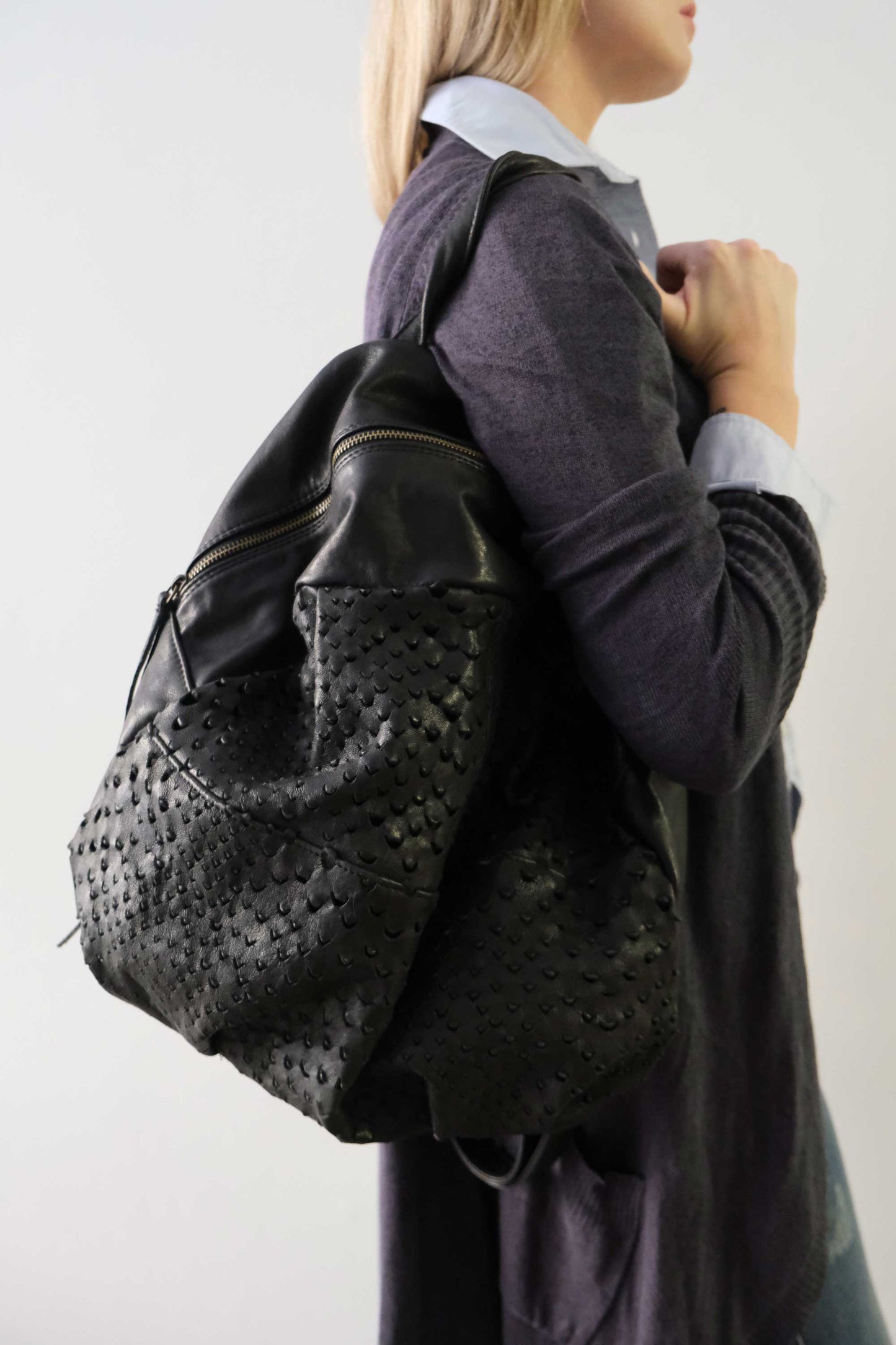 Nerina backpack in perforated nappa - Made in Italy -