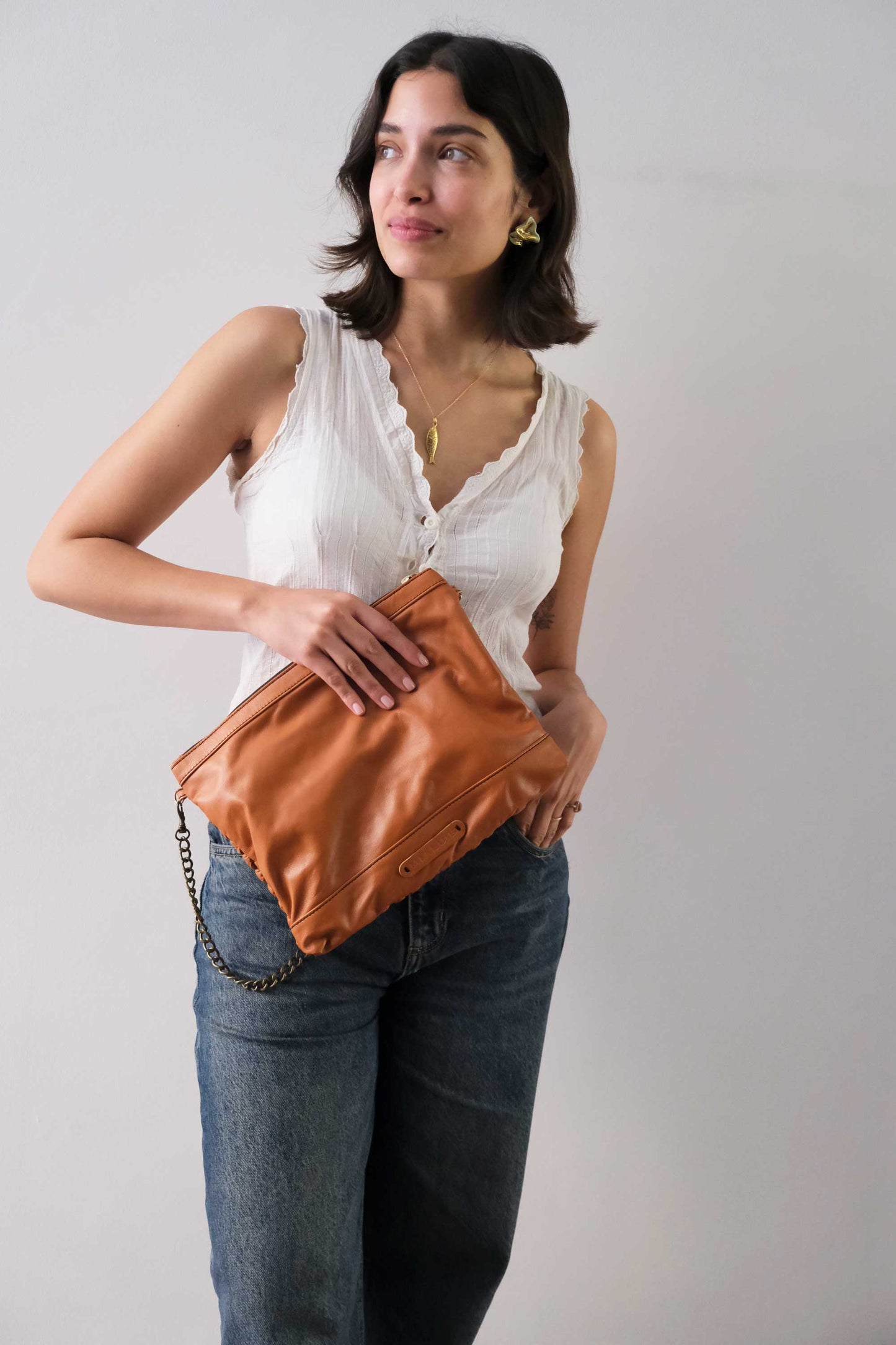 Zoe in pleated bubble biscuit soft nappa leather - Made in Italy -
