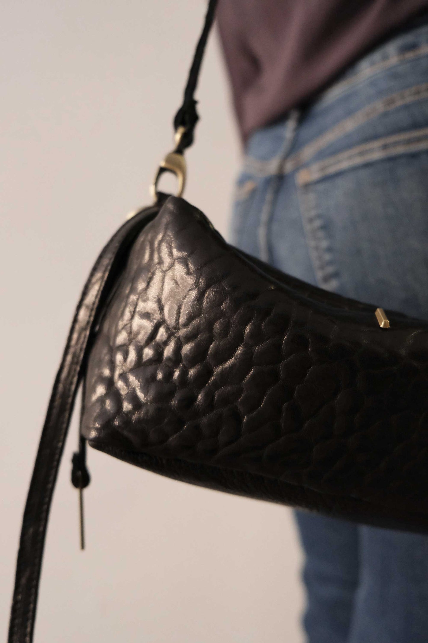 Bobo Mini Torchon top handle bag in mutton vegetable leather