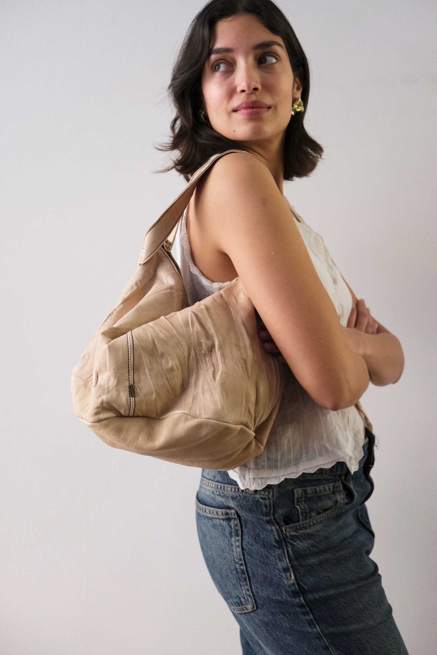 Carola bag corda morbida nappa lomè - Made in Italy -