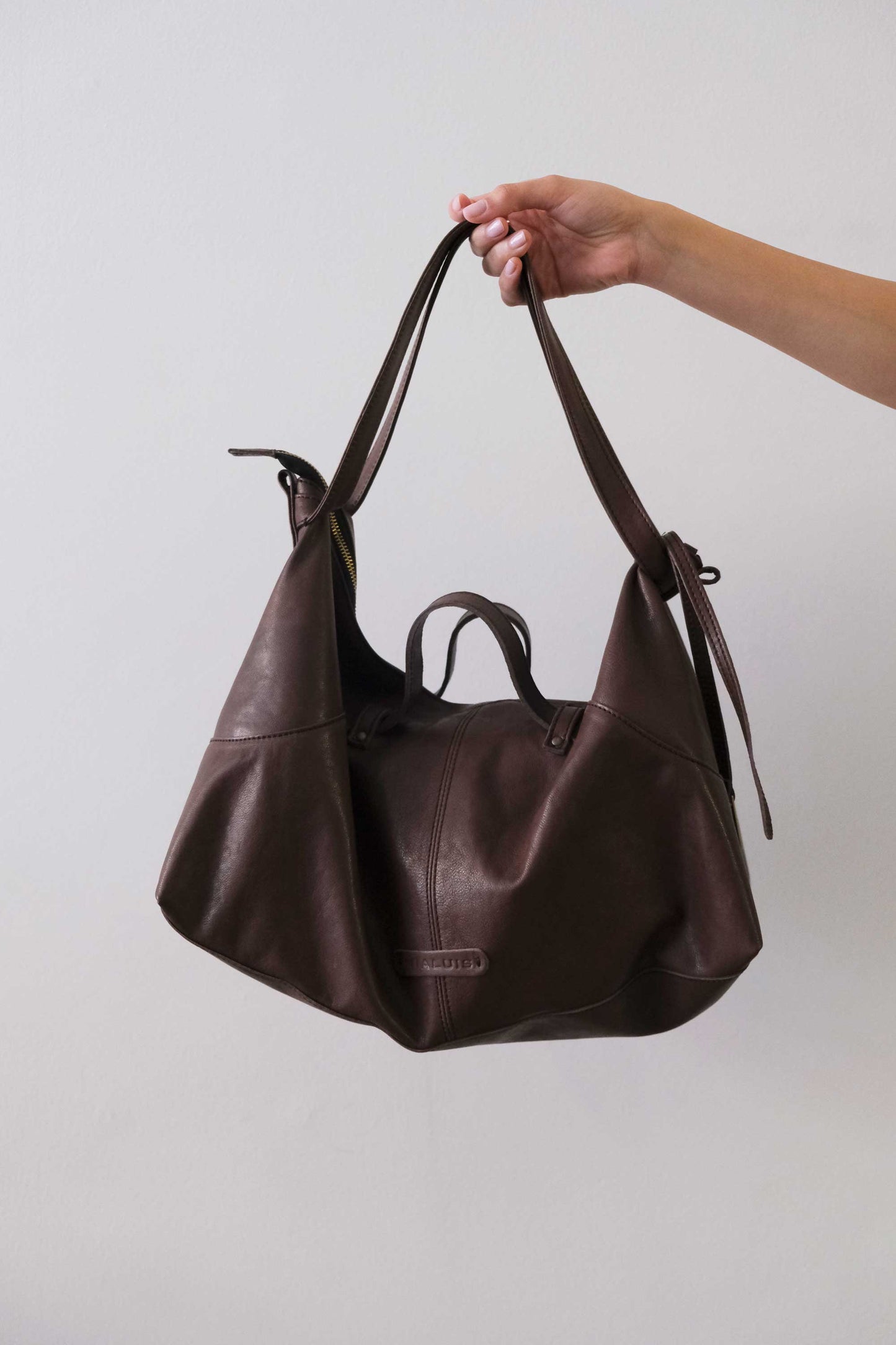 Cloudy borsa a tracolla in pelle nappa marrone - Made in Italy-