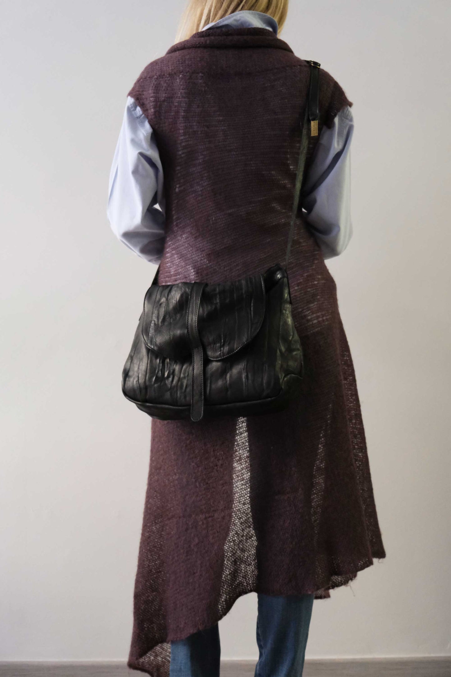 Do saddle bag black in soft nappa lomé - Made in Italy -