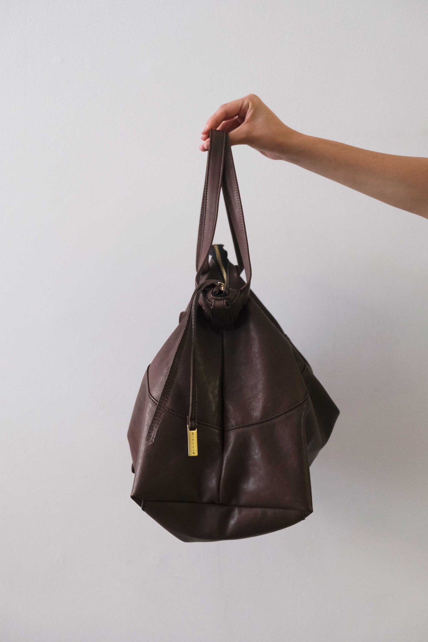 Cloudy borsa a tracolla in pelle nappa marrone - Made in Italy-