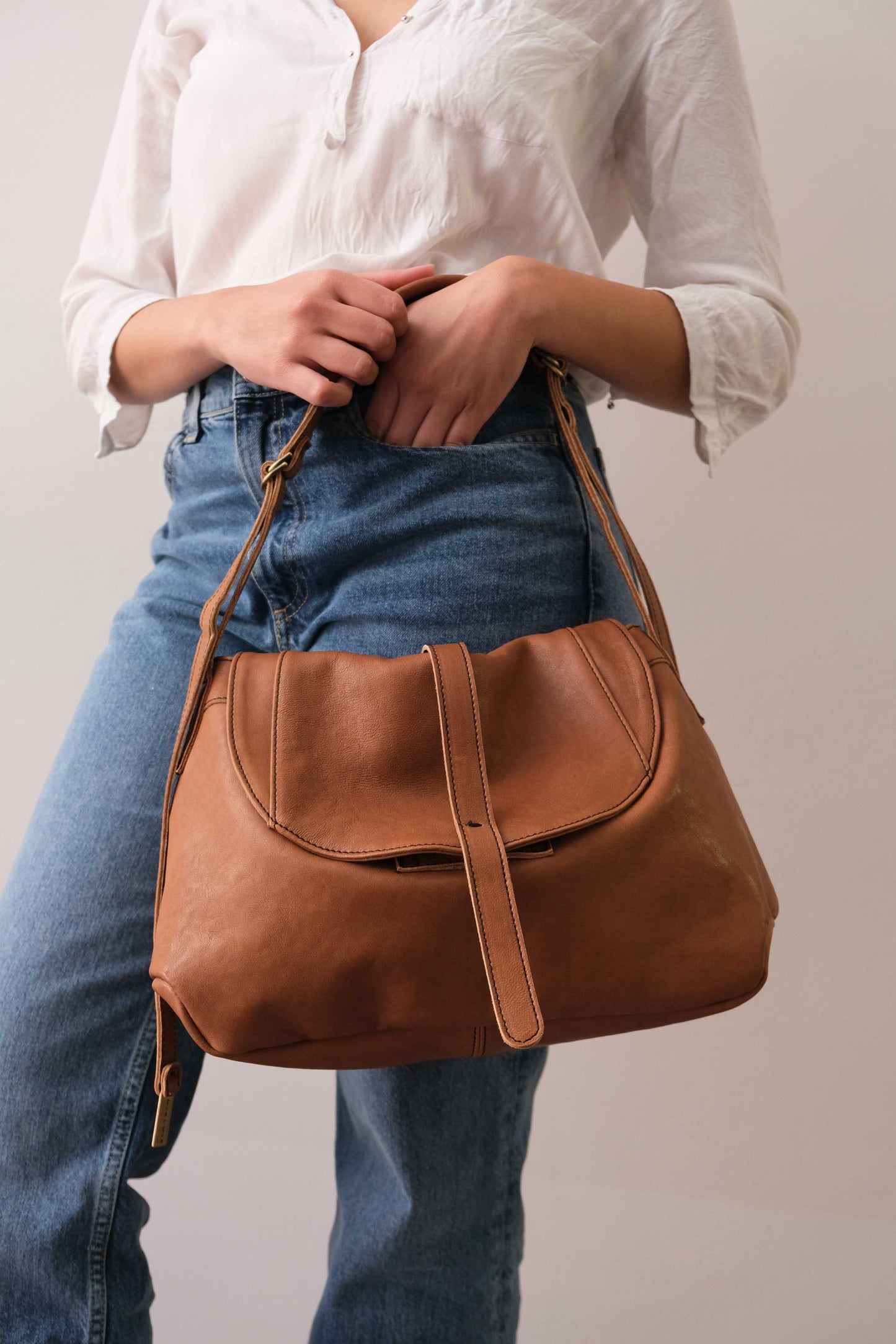PRE ORDER discount 15%-Do saddle bag in cognac soft nappa - use code PREORDER15 - ESTIMATED DELIVERY SEPTEMBER 15- Made in Italy -