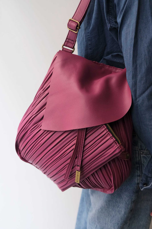 PREORDINE sconto 15% - Gabri borsa tote in nappa plissettata color barolo - usa il codice PREORDER15 - LA CONSEGNA E' STIMATA 30 GIORNI DALL'ORDINE- Made in Italy -