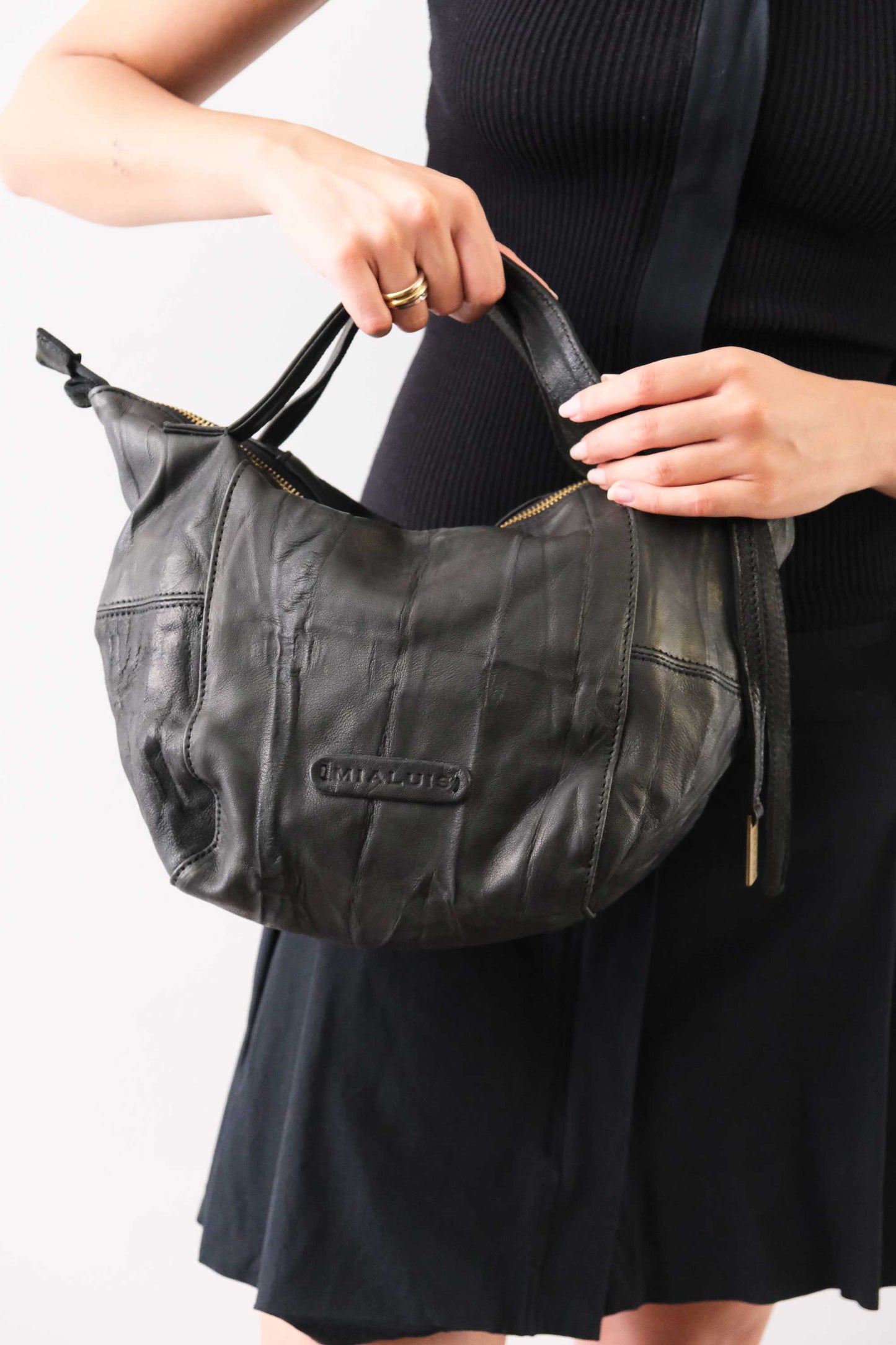 PRE ORDER discount 15%- Marty bag in black soft washed nappa lomè - use code PREORDER15 - ESTIMATED DELIVERY SEPTEMBER 15- Made in Italy -