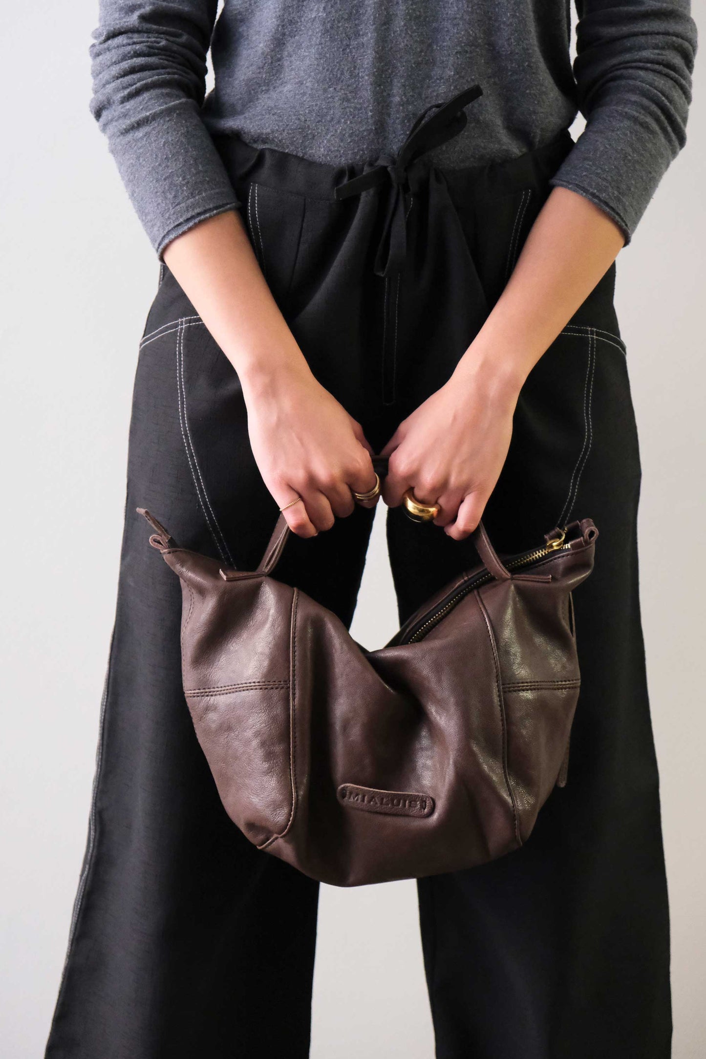 Marty bag in brown soft nappa - Made in Italy -