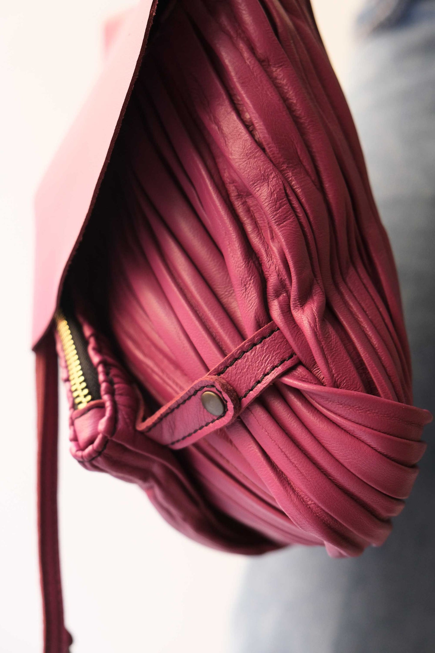 PRE ORDER discount 15%- Minu in pleated barolo colour leather- use code PREORDER15 - ESTIMATED DELIVERY END SEPTEMBER - Made in Italy -