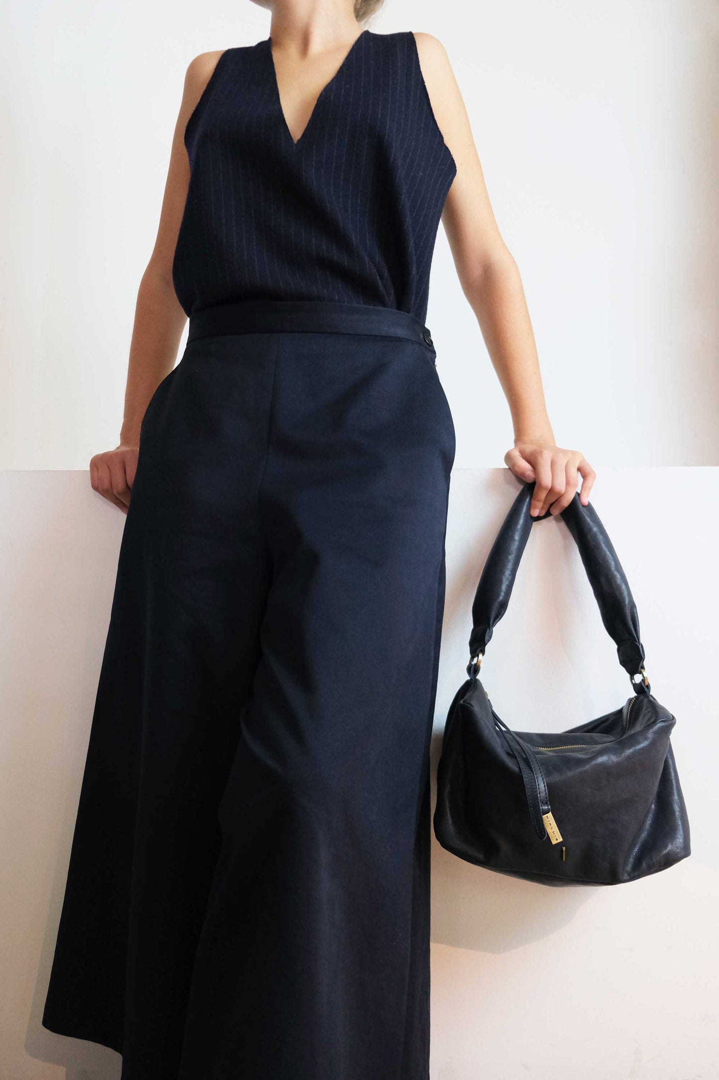 Bobo Torchon top handle bag in vegetable nappa leather