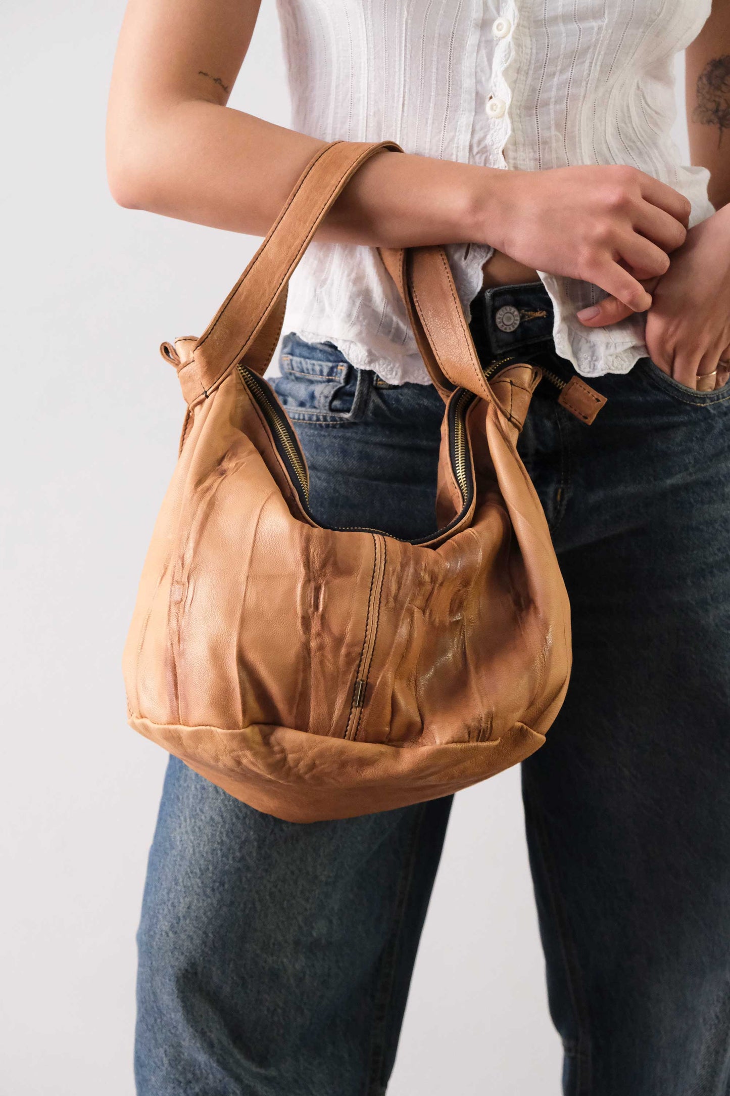 Carola bag cognac morbida nappa lomè - Made in Italy -
