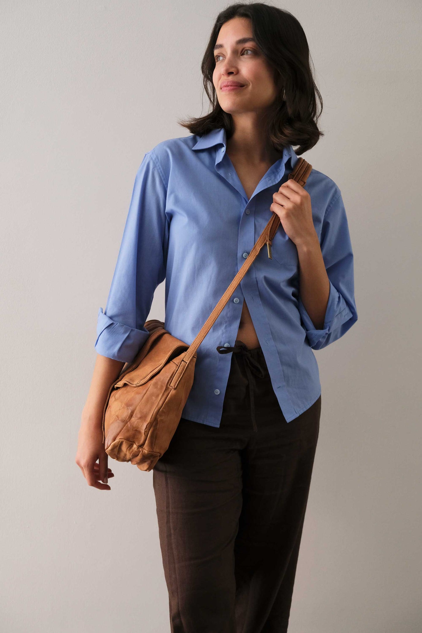 Do saddle bag cognac in soft nappa lomé - Made in Italy -