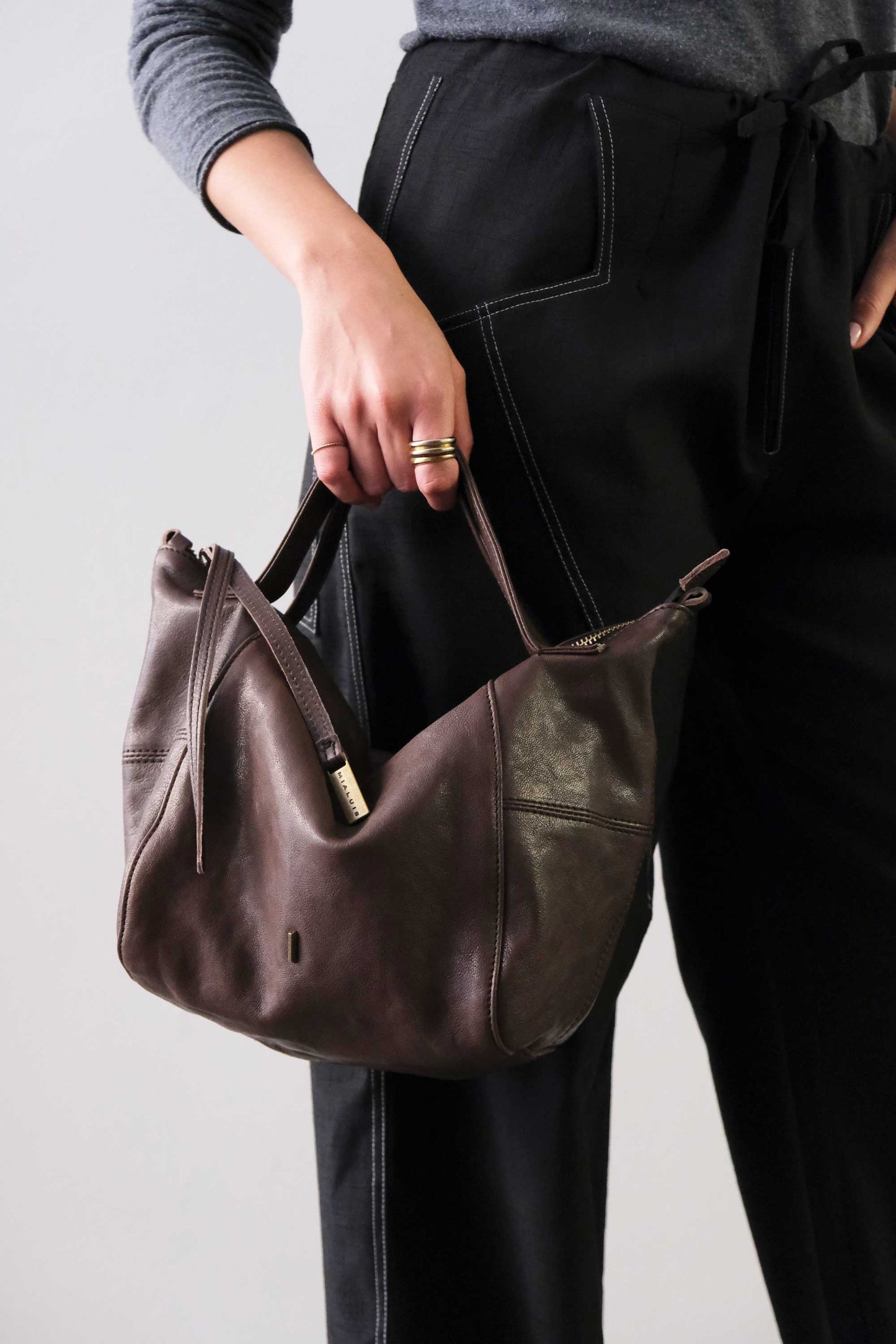 Marty bag in brown soft nappa - Made in Italy -