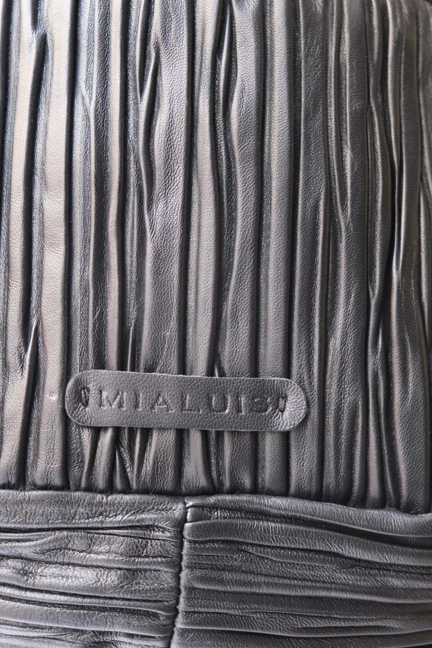 PRE ORDER discount 15%-Minu in pleated black colour leather - use code PREORDER15 - ESTIMATED DELIVERY END SEPTEMBER - Made in Italy -