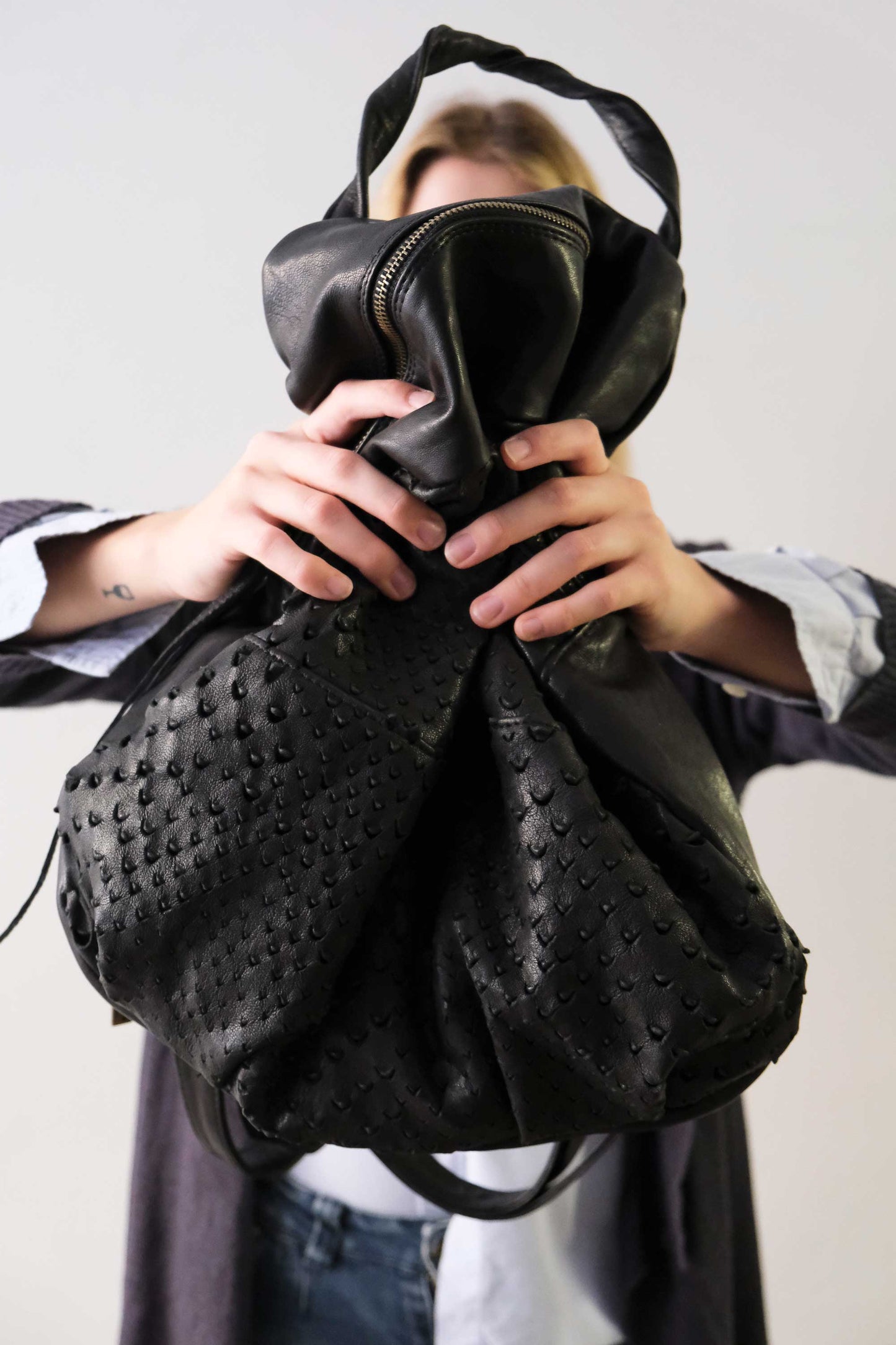 Nerina backpack in perforated nappa - Made in Italy -