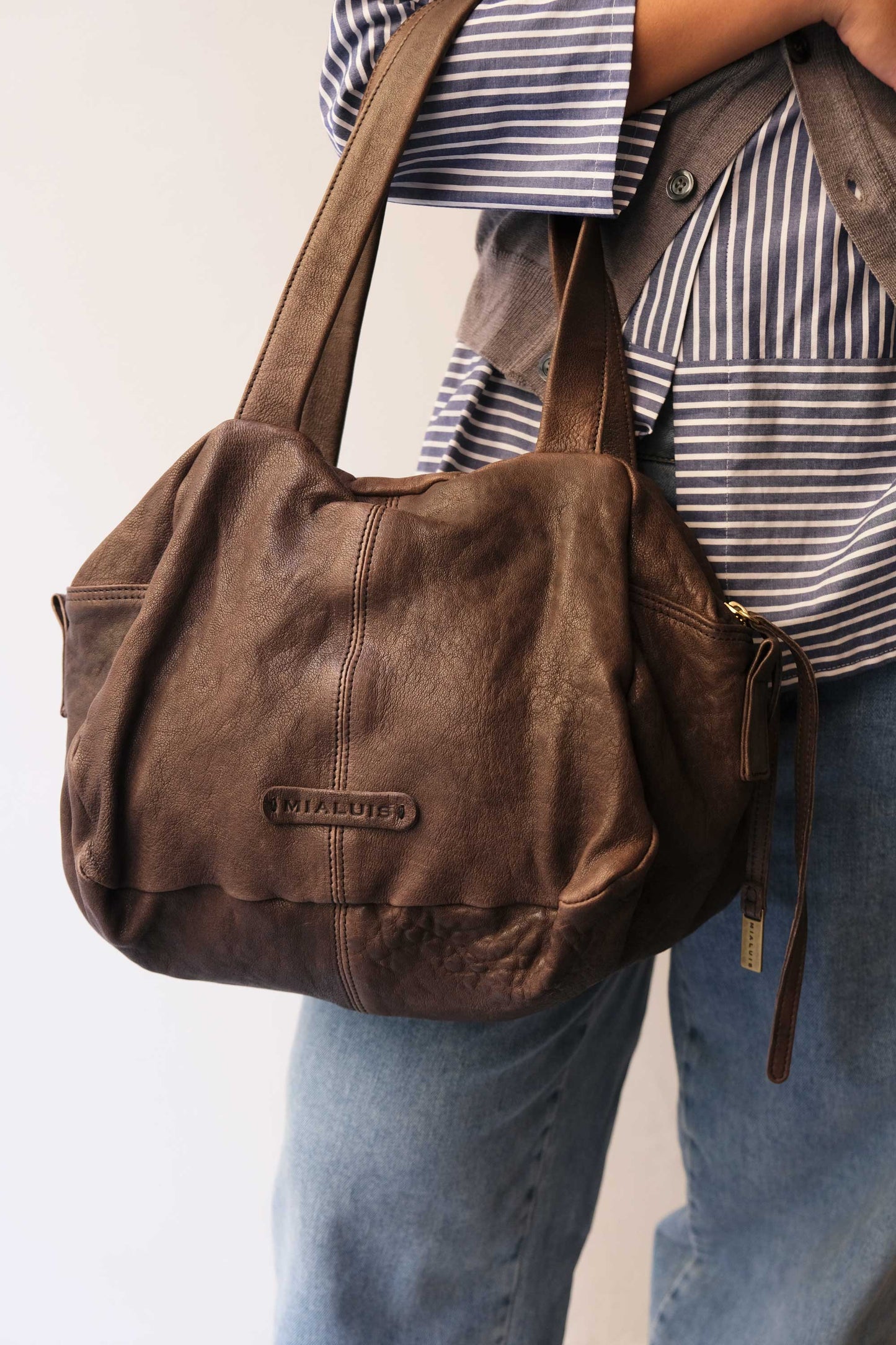 PRE ORDER discount 15%-Betty tote in brown perforated nappa leather - use code PREORDER15 - ESTIMATED DELIVERY SEPTEMBER 15- Made in Italy -