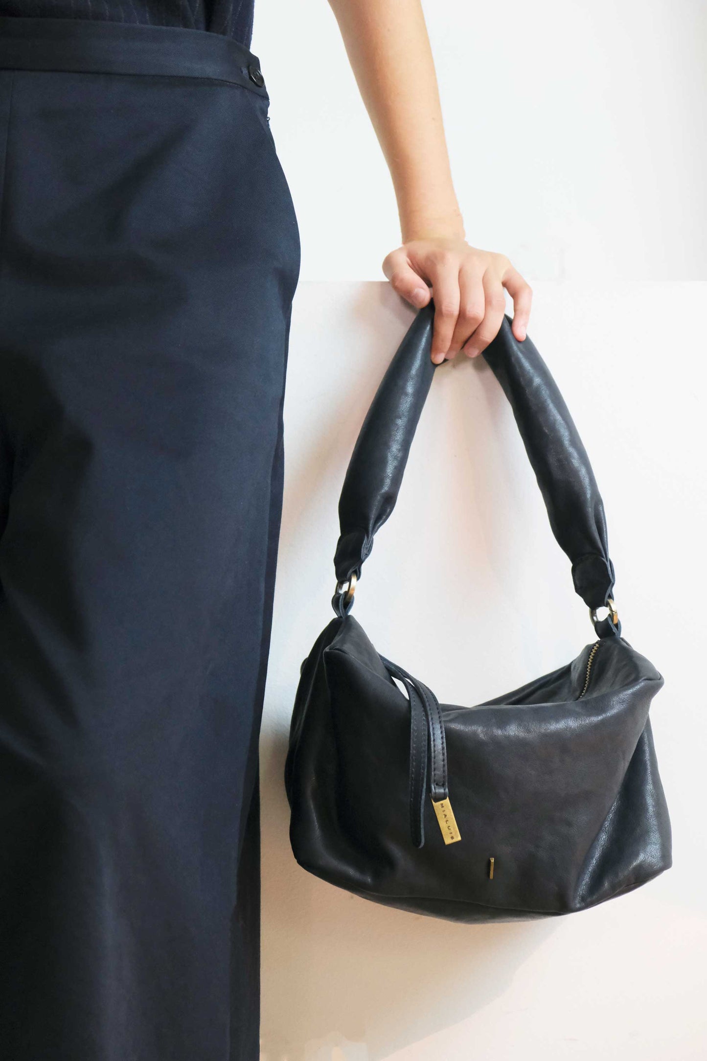 Bobo Torchon top handle bag in vegetable nappa leather