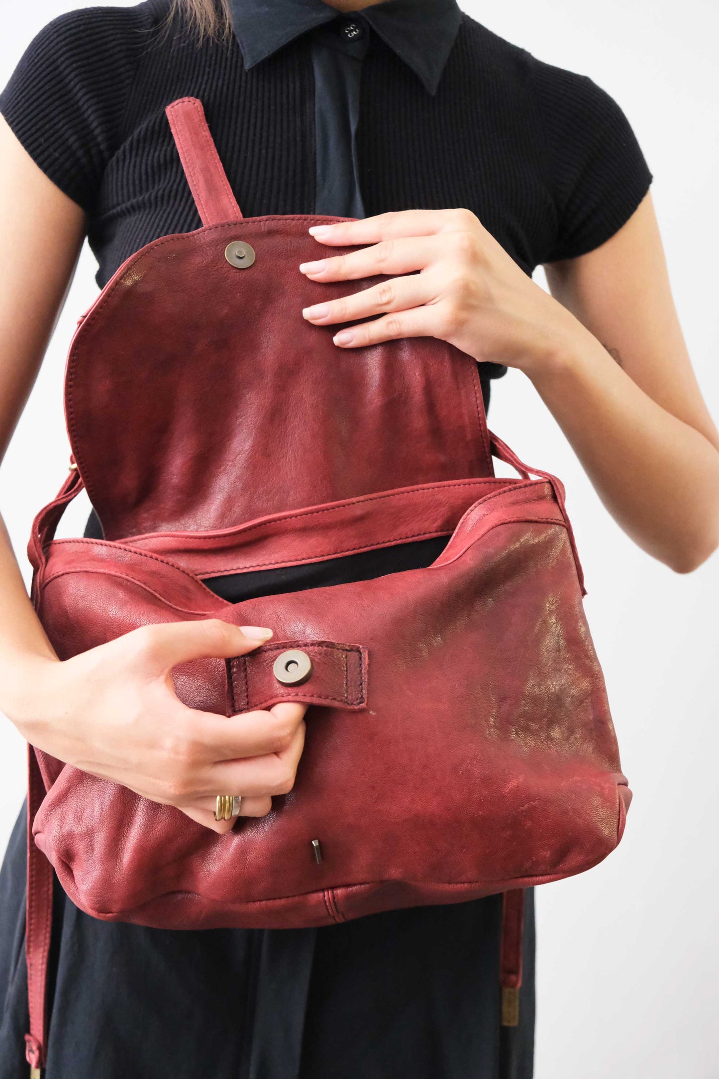 PRE ORDER discount 15%-Do saddle bag in habanero soft nappa washed - use code PREORDER15 - ESTIMATED DELIVERY SEPTEMBER 15- Made in Italy -