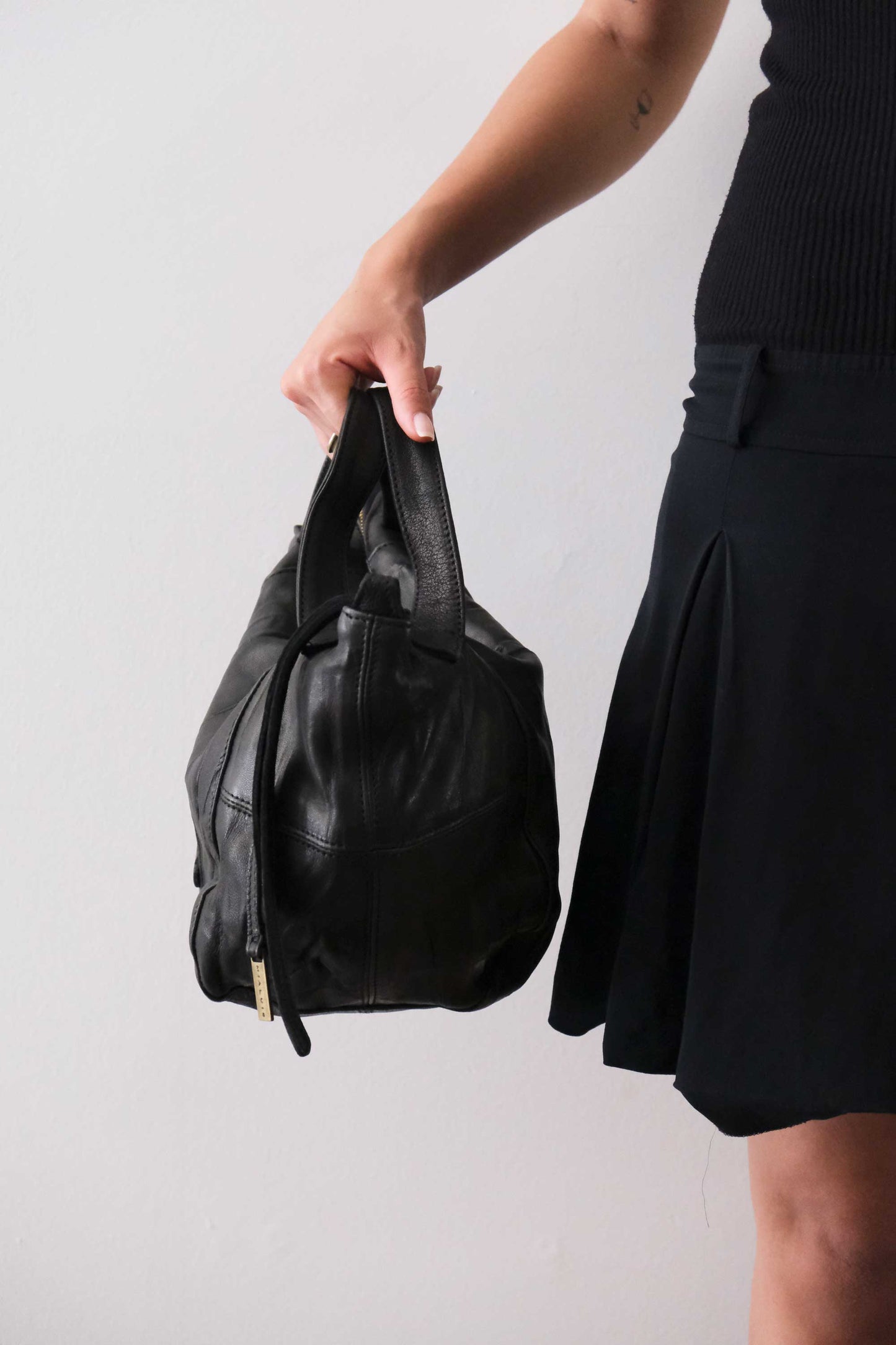 PRE ORDER discount 15%- Marty bag in black soft washed nappa lomè - use code PREORDER15 - ESTIMATED DELIVERY SEPTEMBER 15- Made in Italy -