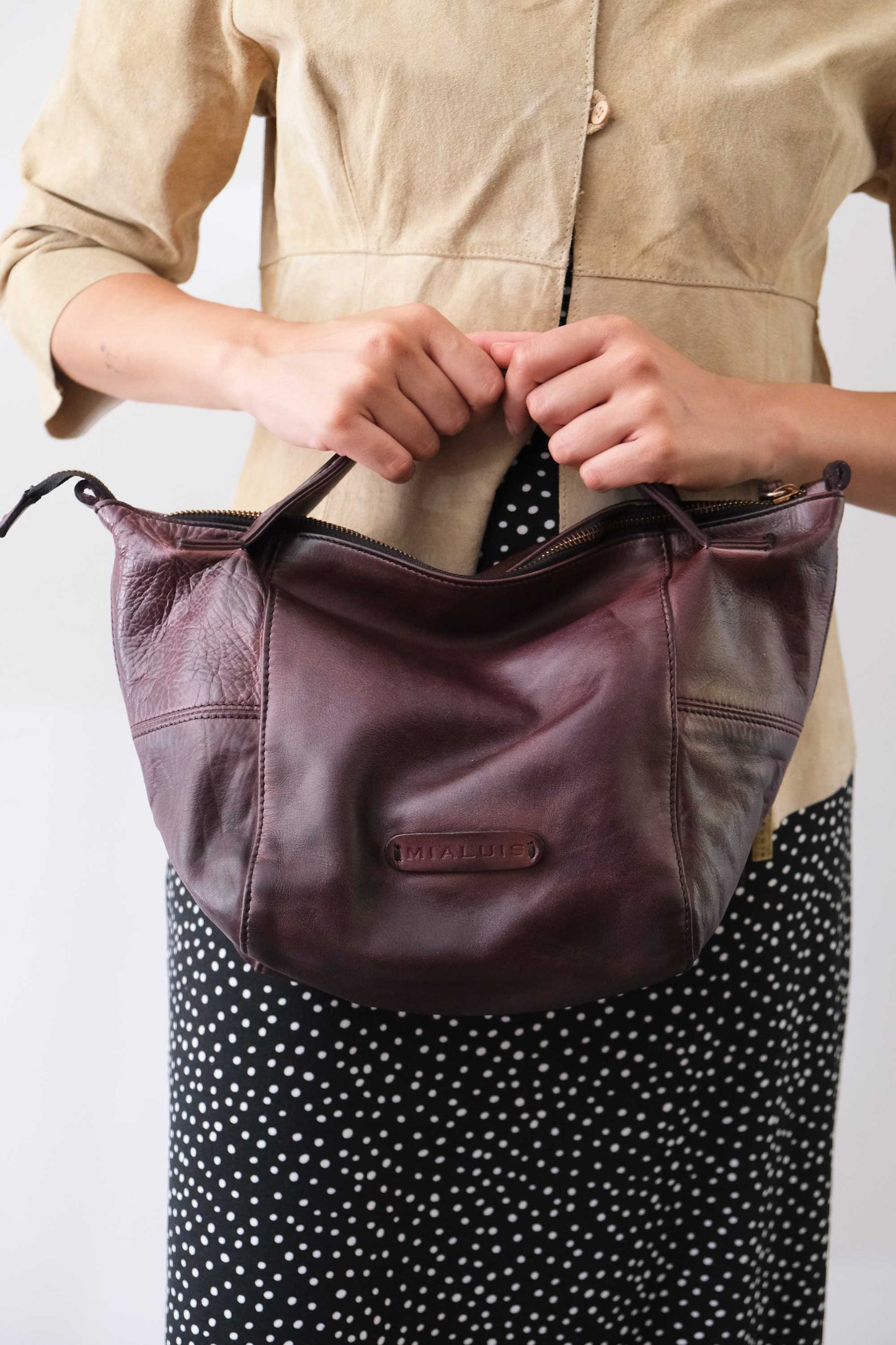 PRE ORDER discount 15%-Marty bag in plum turner calf soft leather - use code PREORDER15 - ESTIMATED DELIVERY SEPTEMBER 15- Made in Italy -