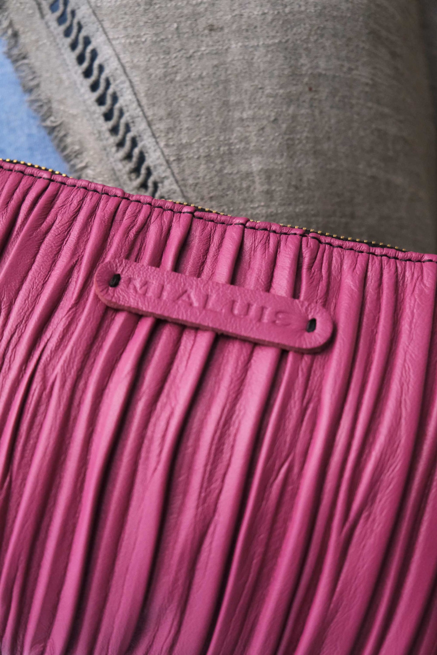 PRE ORDER discount 15%- Mikin pochette in barolo pleated soft leather - use code PREORDER15 - ESTIMATED DELIVERY END SEPTEMBER - Made in Italy -