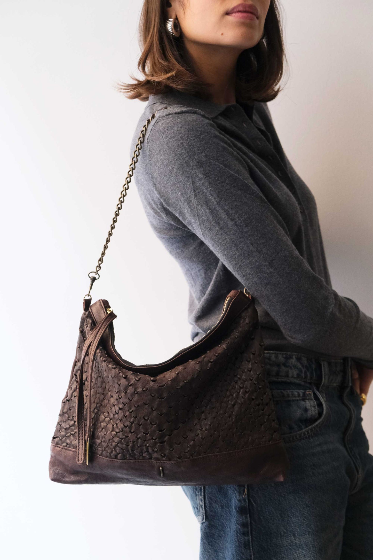 PRE ORDER discount 15%-Zoe in brown perforated nappa leather - use code PREORDER15 - ESTIMATED DELIVERY SEPTEMBER 15- Made in Italy -