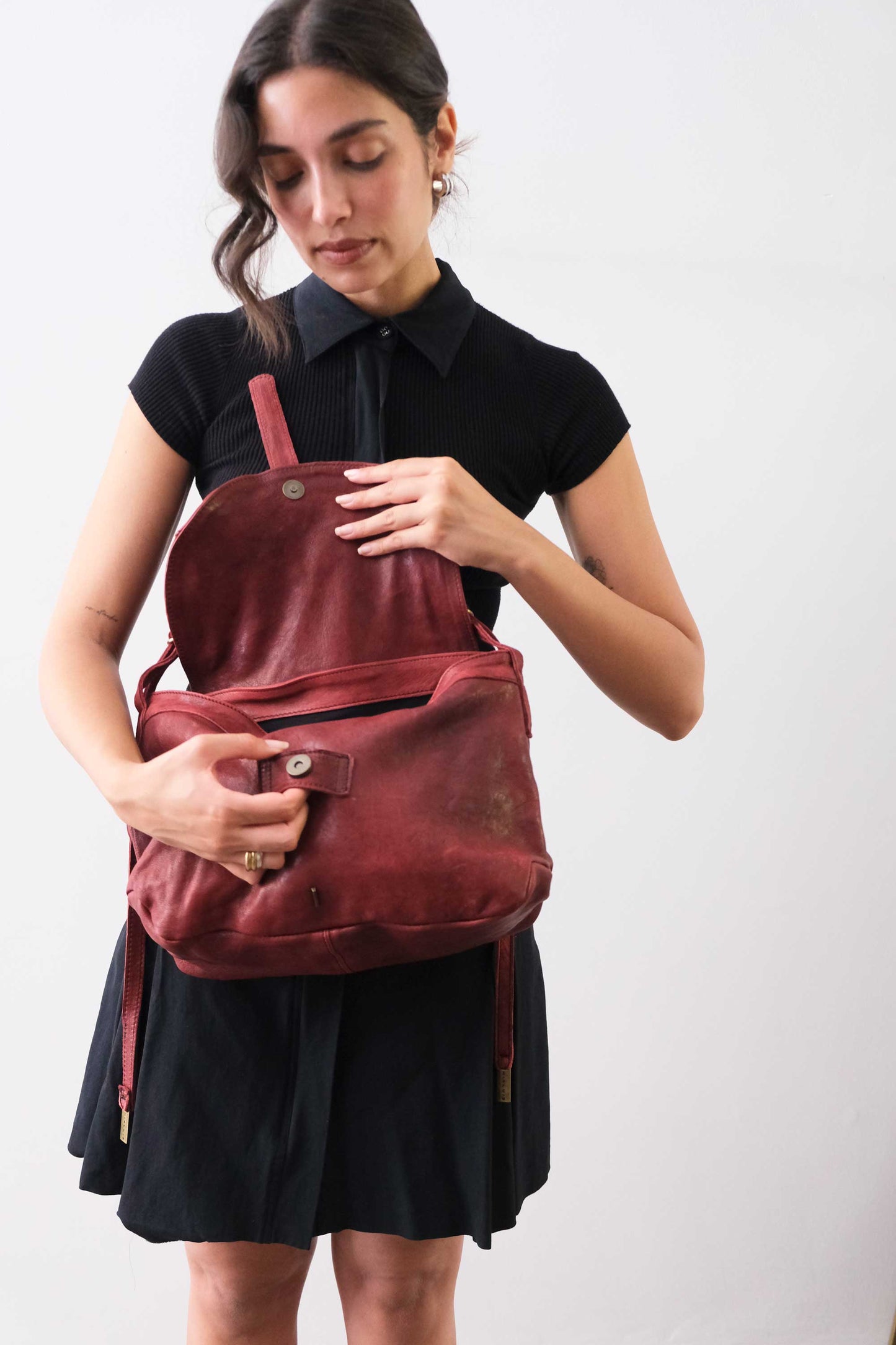 PRE ORDER discount 15%-Do saddle bag in habanero soft nappa washed - use code PREORDER15 - ESTIMATED DELIVERY SEPTEMBER 15- Made in Italy -