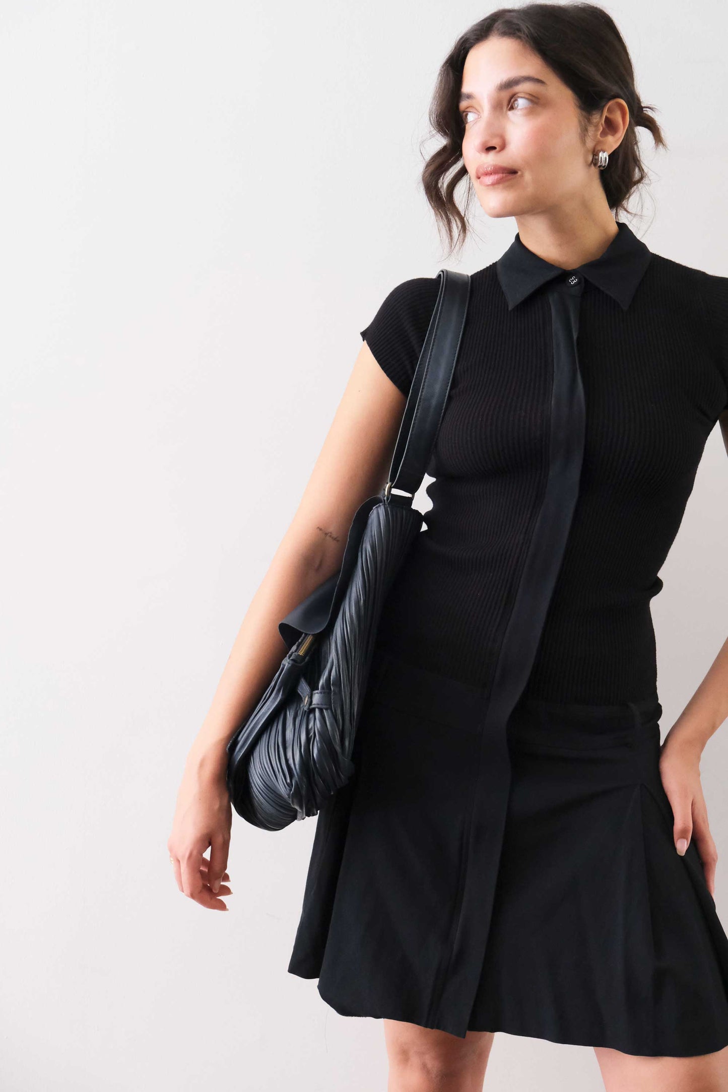 PRE ORDER discount 15%-Gabri tote bag in pleated navy colour nappa leather - use code PREORDER15 - ESTIMATED DELIVERY SEPTEMBER 15- Made in Italy -