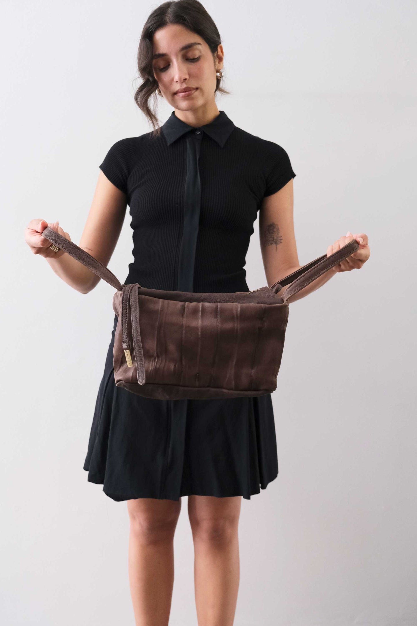 PRE ORDER discount 15%-Bobo top handle bag in brown nappa lomè soft leather - use code PREORDER15 - ESTIMATED DELIVERY SEPTEMBER 15- Made in Italy -